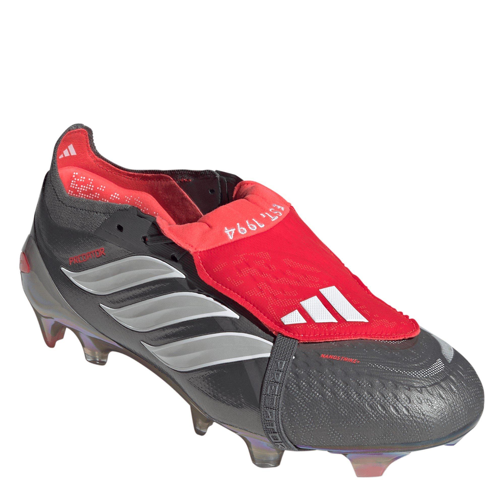 Grey/Red - adidas - Predator Elite Fold-Over Tongue Firm Ground Football Boots - 3