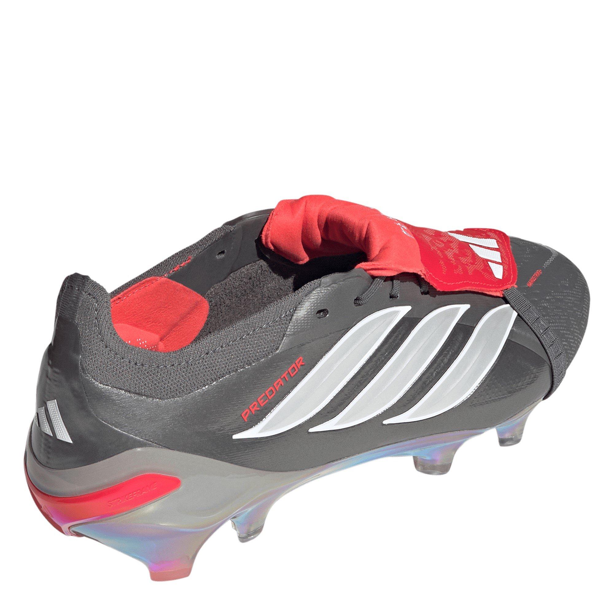Grey/Red - adidas - Predator Elite Fold-Over Tongue Firm Ground Football Boots - 4