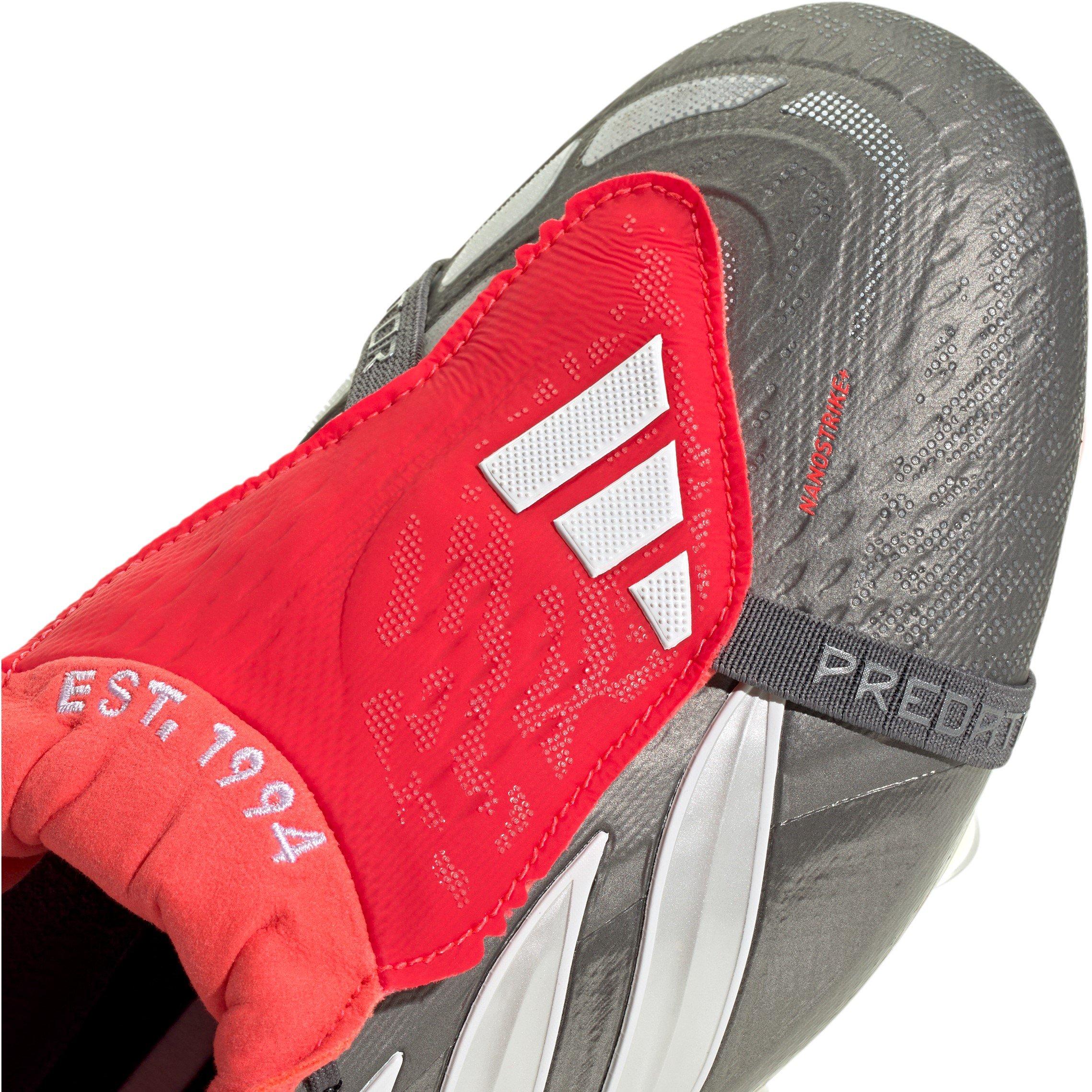Grey/Red - adidas - Predator Elite Fold-Over Tongue Firm Ground Football Boots - 7