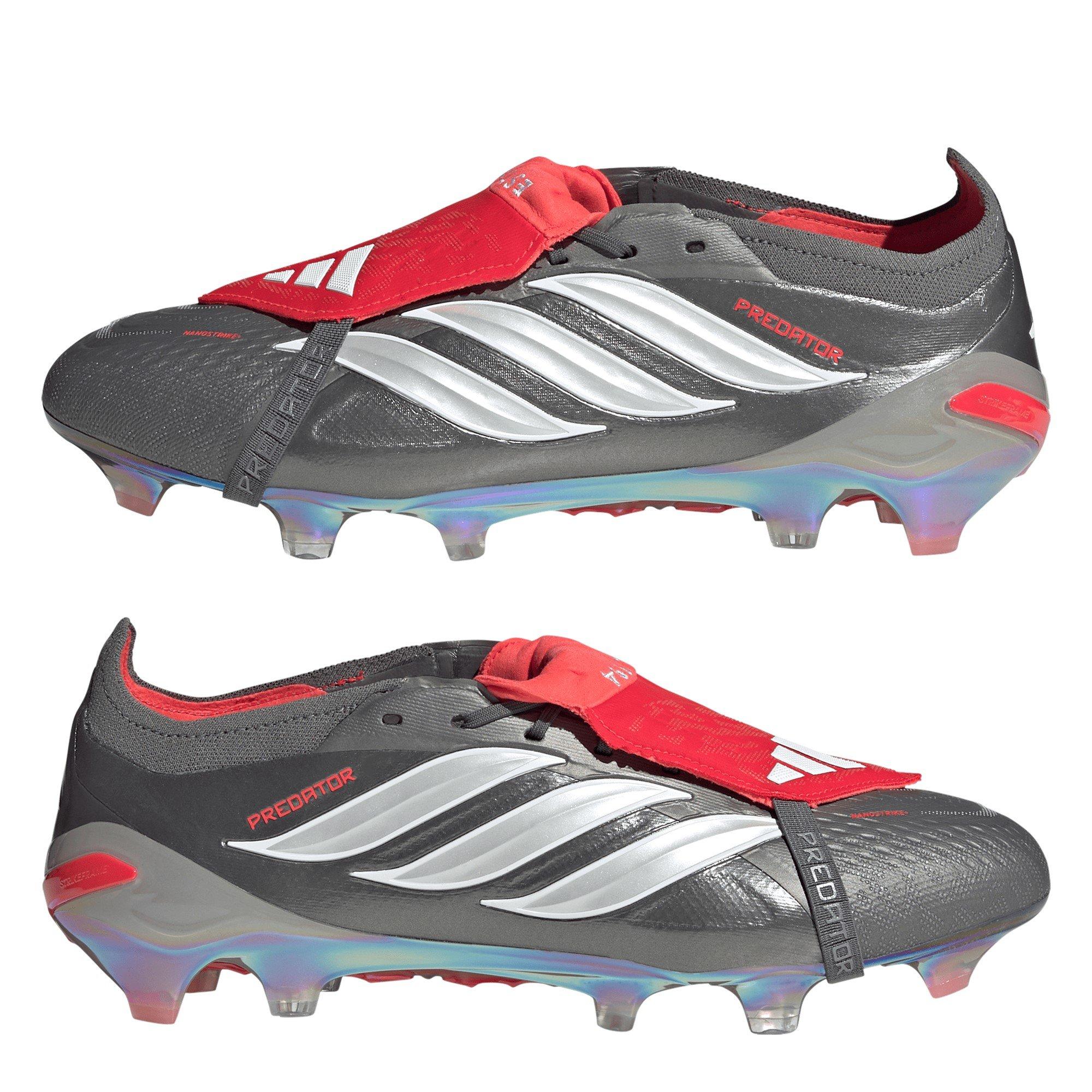 Grey/Red - adidas - Predator Elite Fold-Over Tongue Firm Ground Football Boots - 9