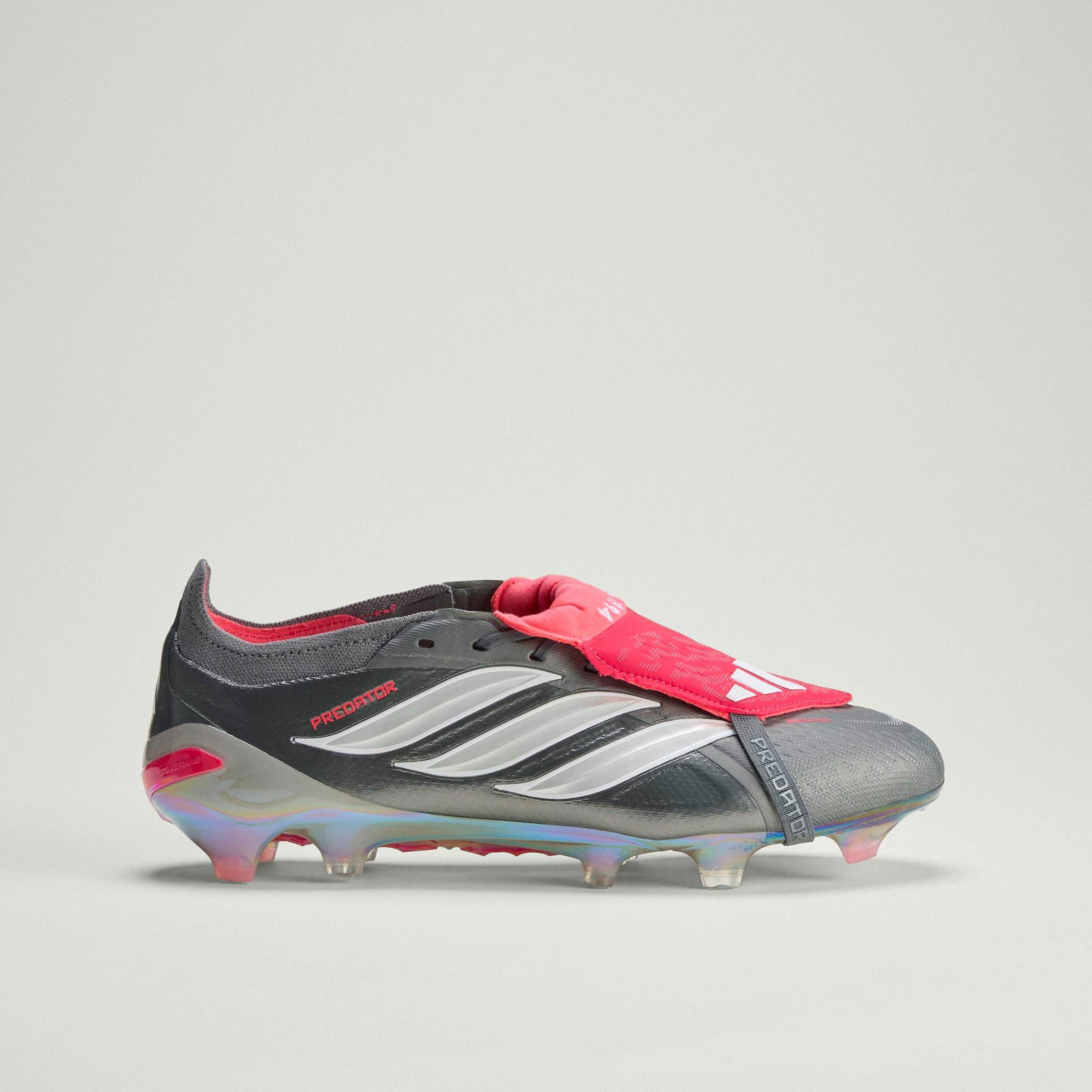 Grey/Red - adidas - Predator Elite Fold-Over Tongue Firm Ground Football Boots - 10