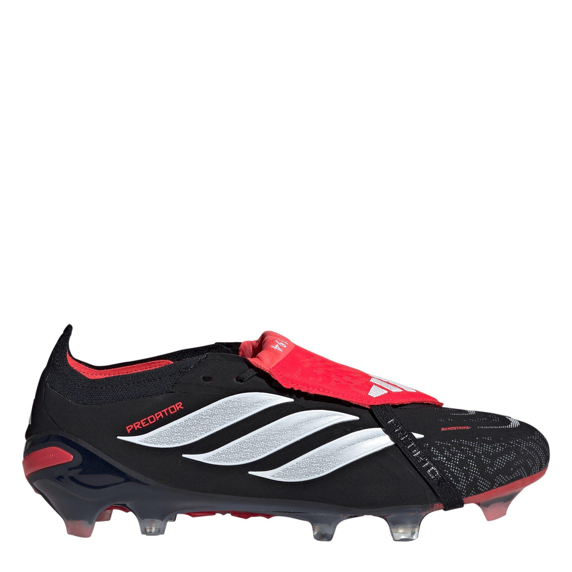 Adidas Men's Predator Elite Fold-Over Tongue Firm Ground Football Boots - Black/Red - 11.5(46.7)