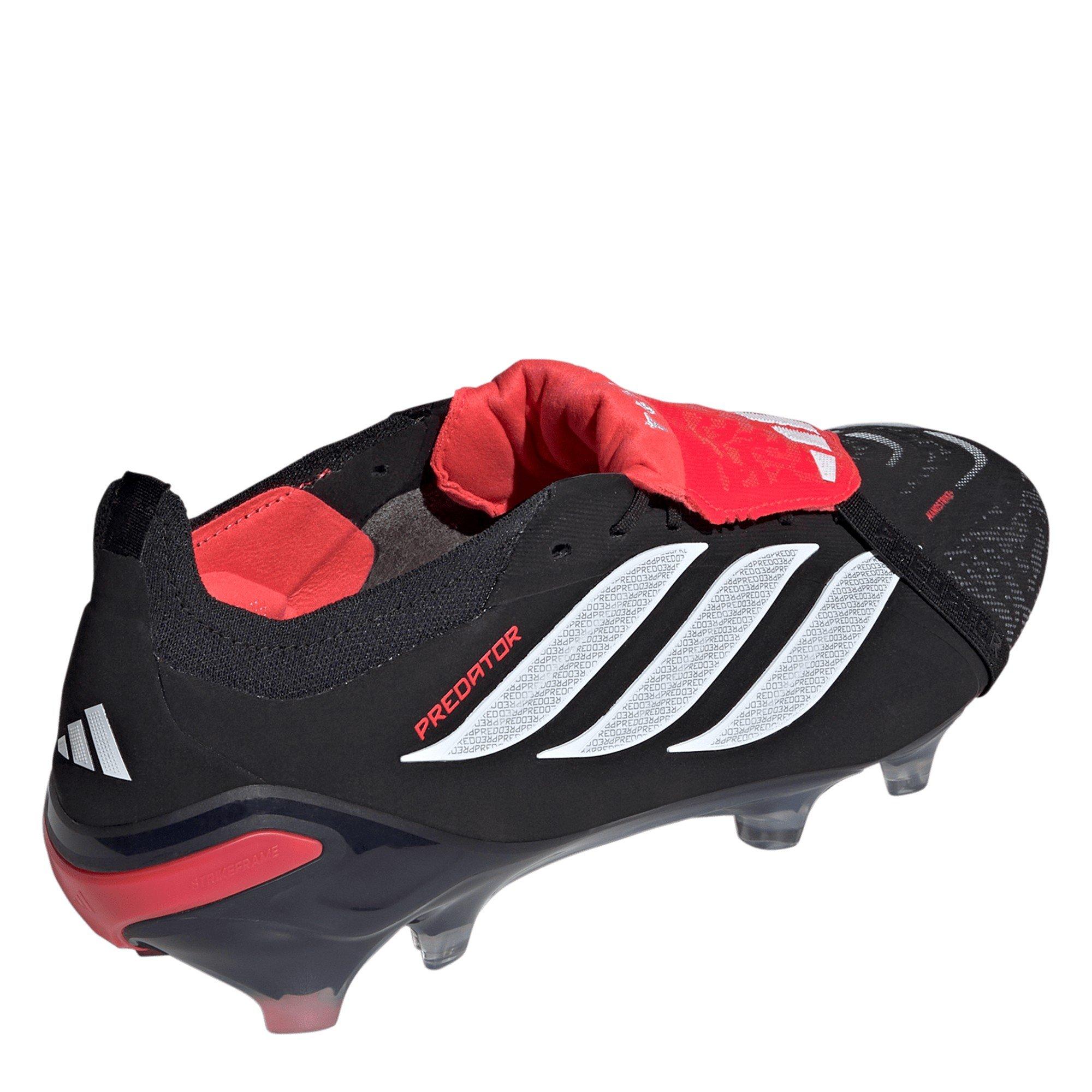 Crno/Crveno - adidas - Mens Predator Elite Fold-Over Tongue Firm Ground Football Boots - 4
