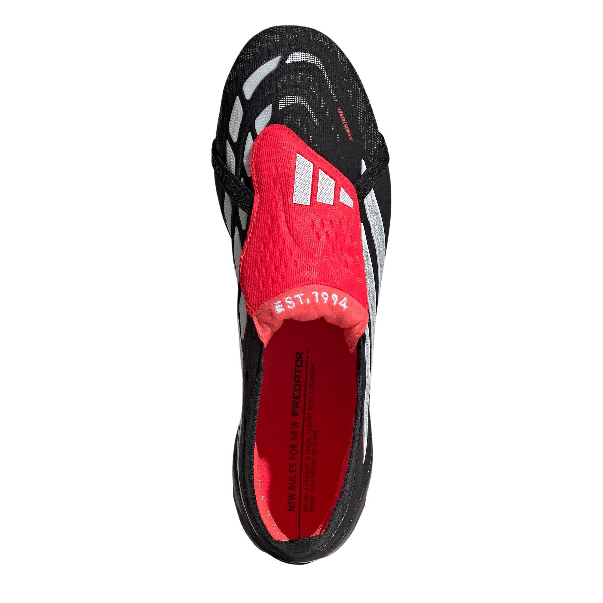 Crno/Crveno - adidas - Mens Predator Elite Fold-Over Tongue Firm Ground Football Boots - 5