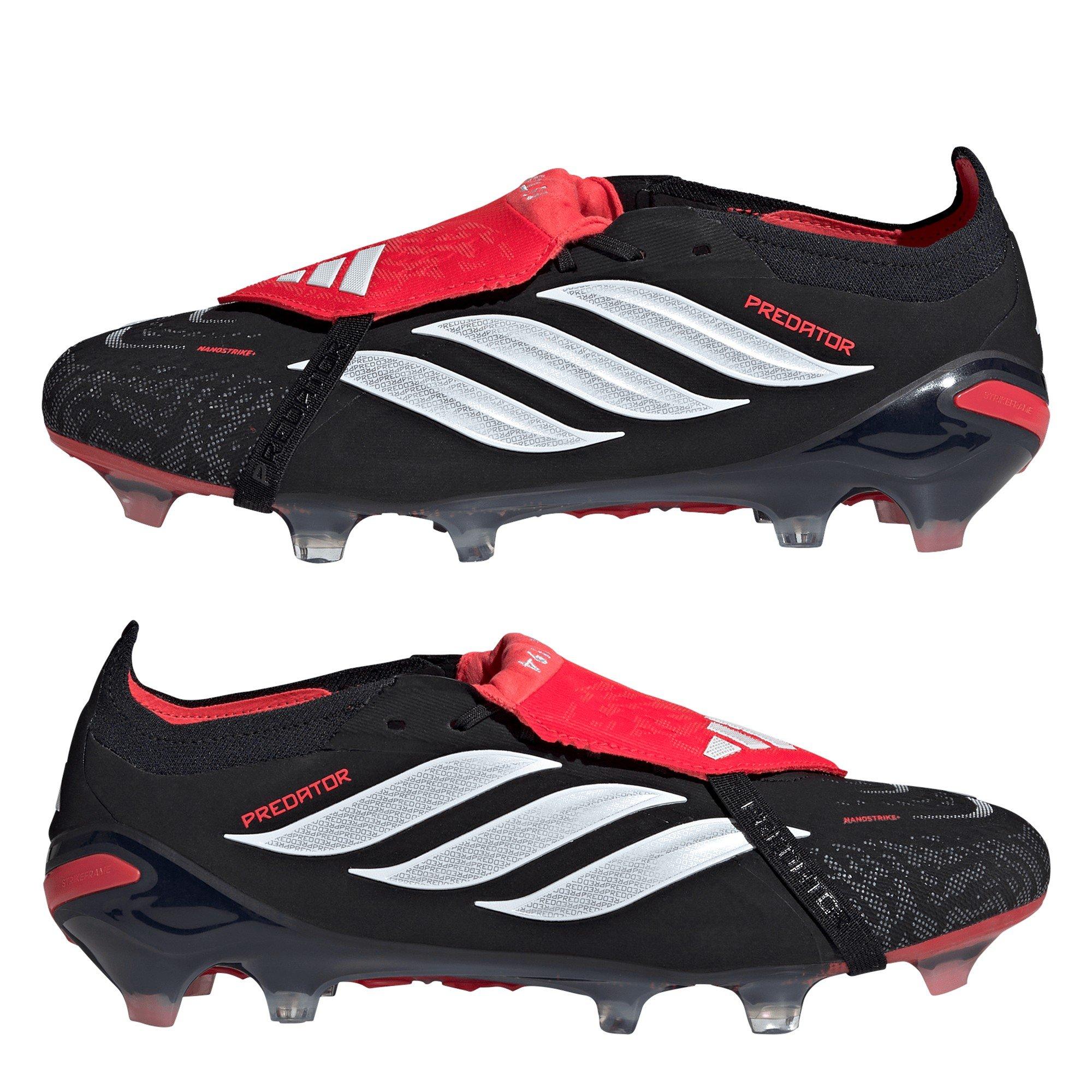 Crno/Crveno - adidas - Mens Predator Elite Fold-Over Tongue Firm Ground Football Boots - 9