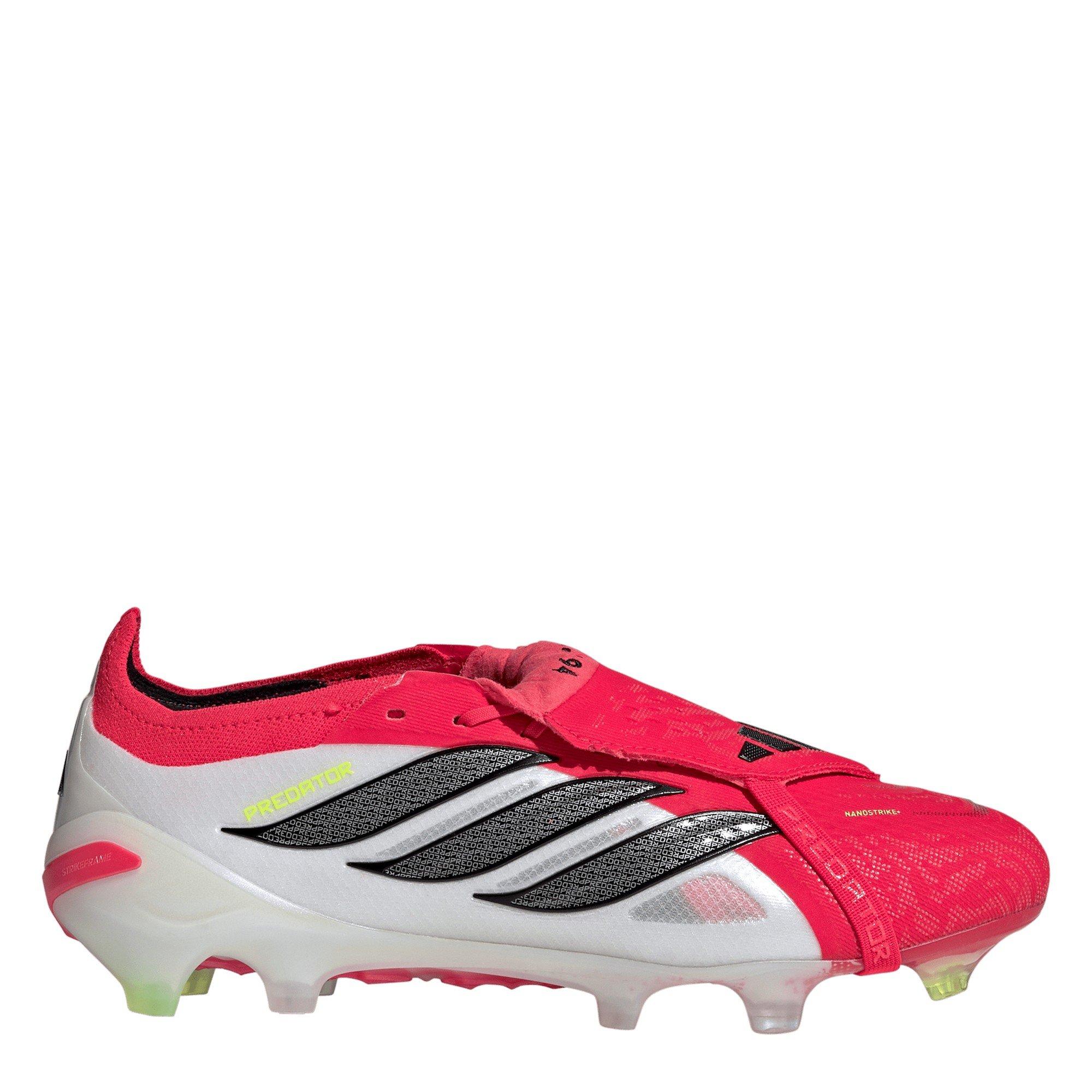 Adidas Men's Pator Elite Fold-Over Tongue Firm Ground Football Boots - Red/Blk/White - 6 (39.3)