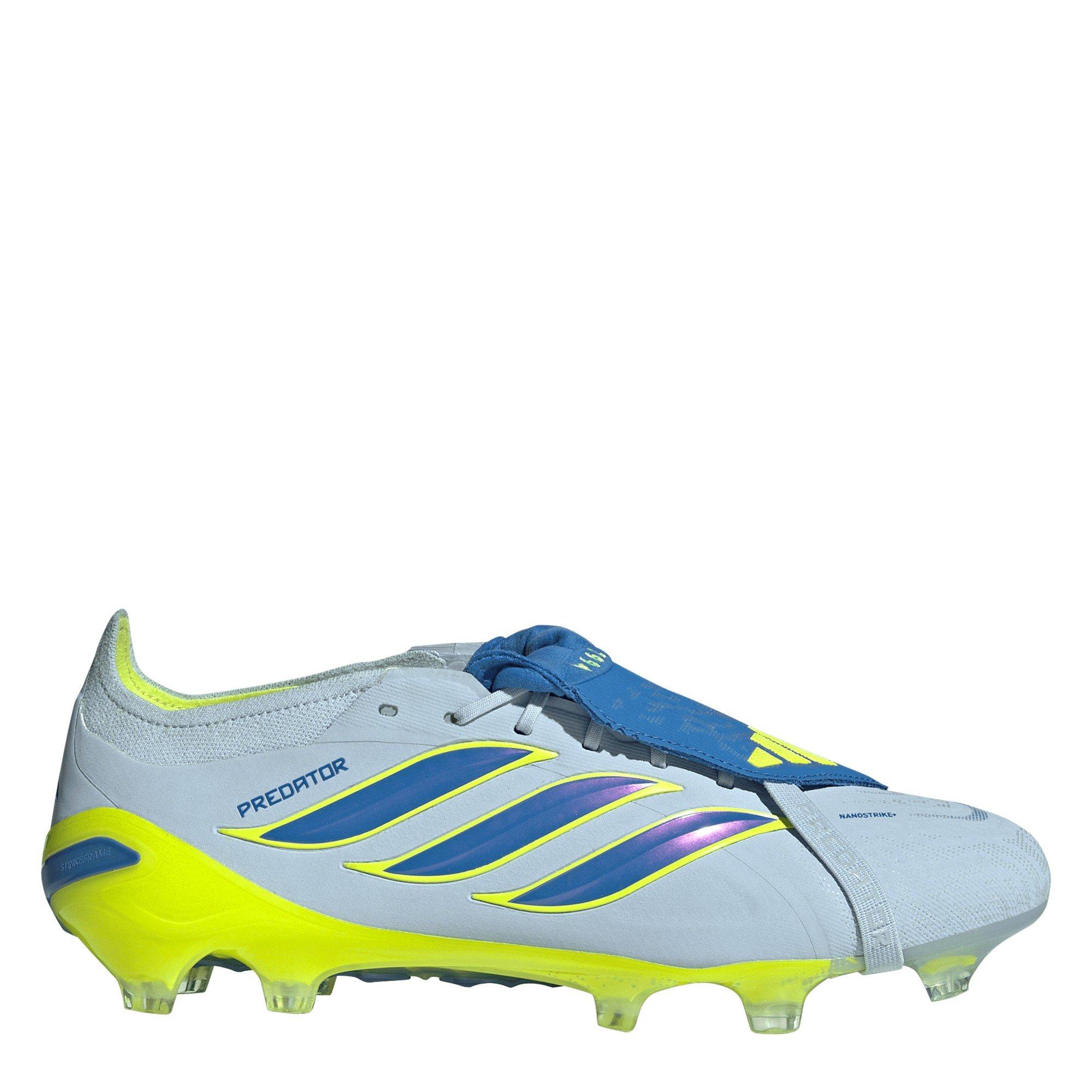 Adidas Men's Predator Elite Fold-Over Tongue Firm Ground Football Boots - Blue/Yellow - 11 (46)