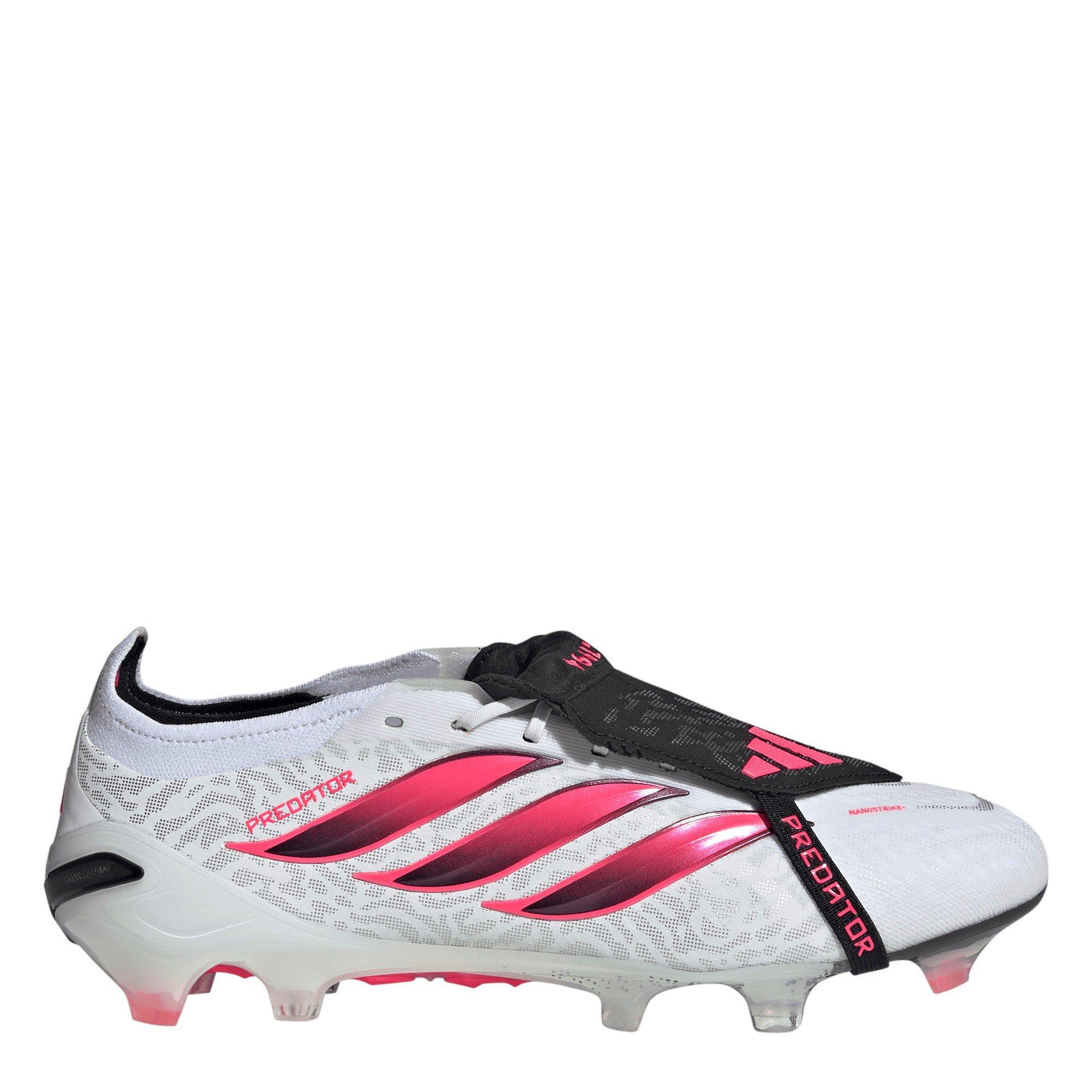 Adidas Men's Adults Predator Elite Fold-Over Tongue Firm Ground Football Boots - White/Coral - 10.5(45.3)