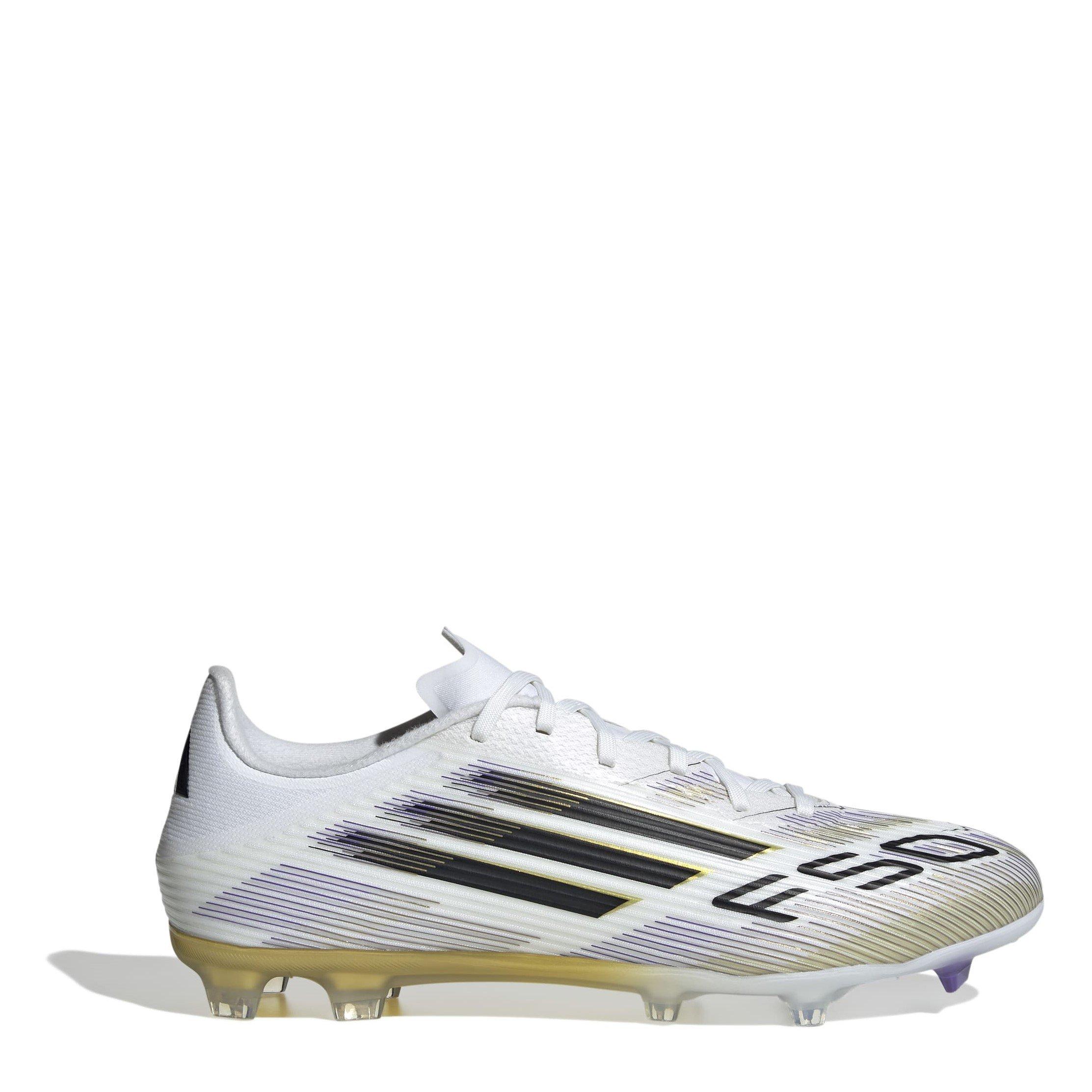Adidas Men's F50 League Adults Firm Ground Football Boots - White/Blk/Gold - 11.5(46.7)