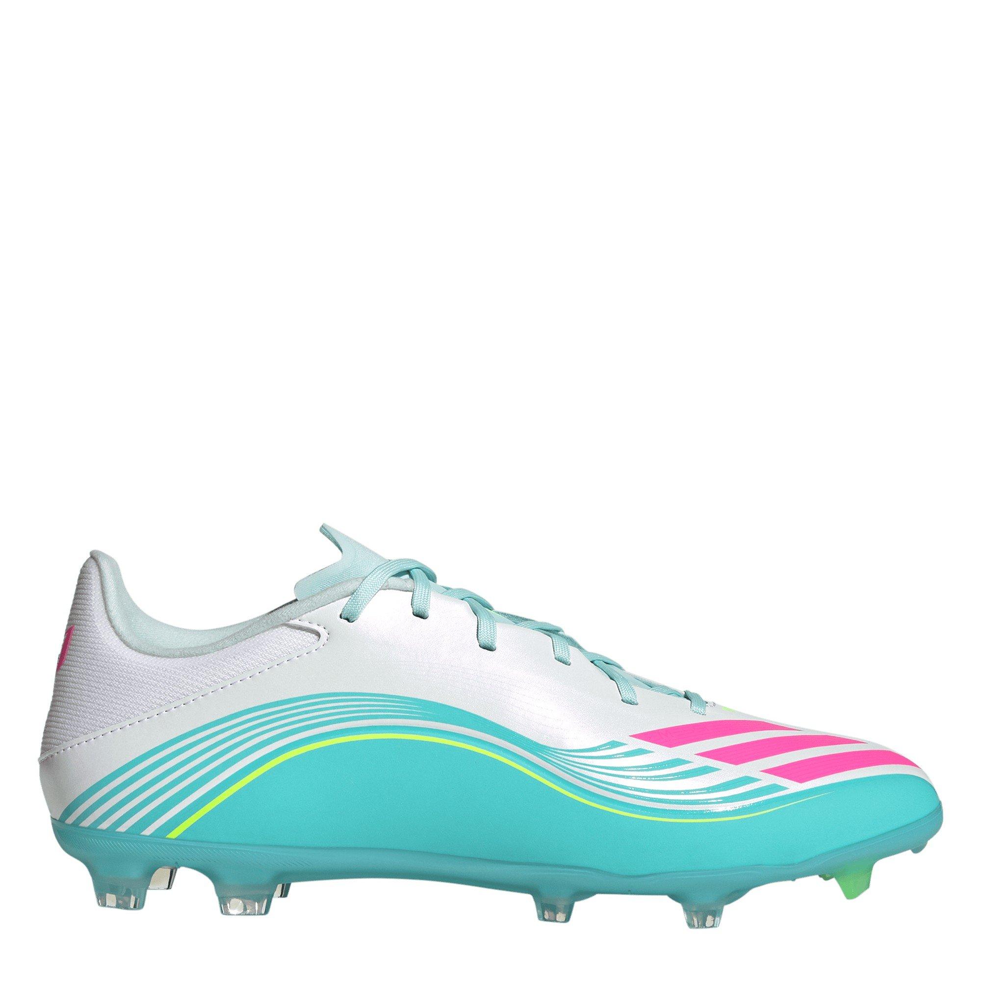 Adidas Men's F50 League Adults Firm Ground Football Boots - Wht/Pink/Blue - 7 (40.7)