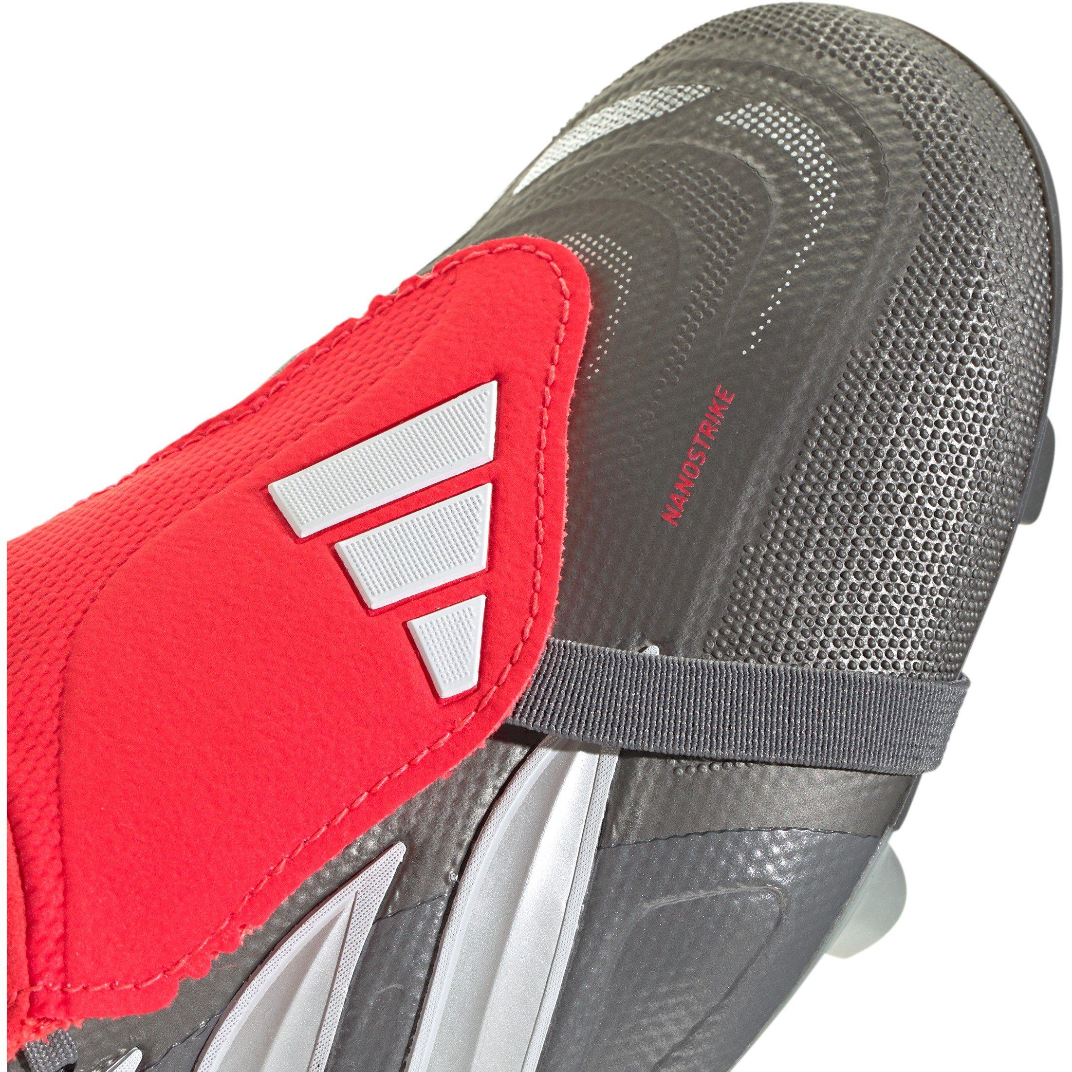 Gris/Rouge - adidas - Predator Fold-Over Tongue League Firm Ground Football Boots Mens - 8