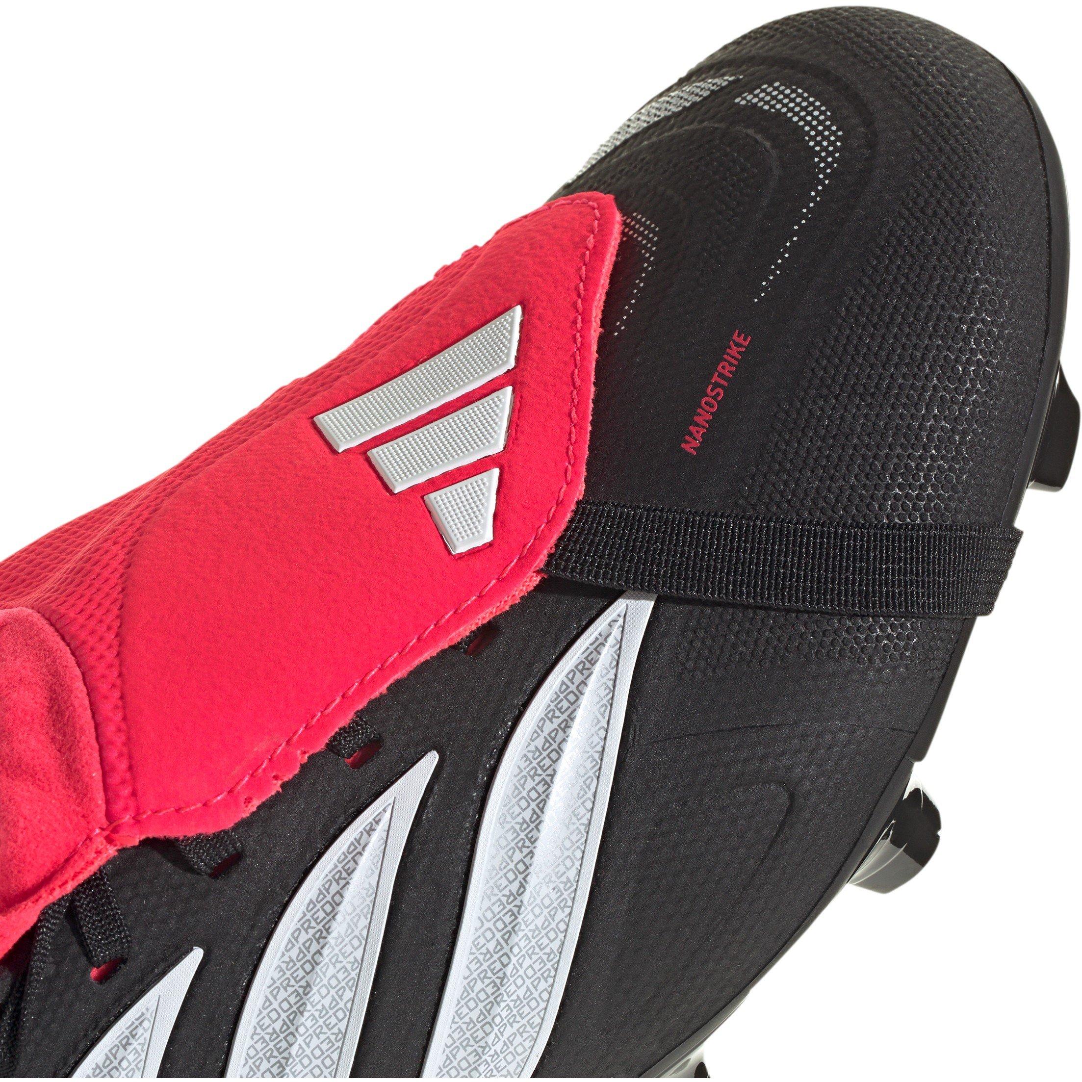 Black/Red - adidas - Predator Fold-Over Tongue League Firm Ground Football Boots Mens - 8