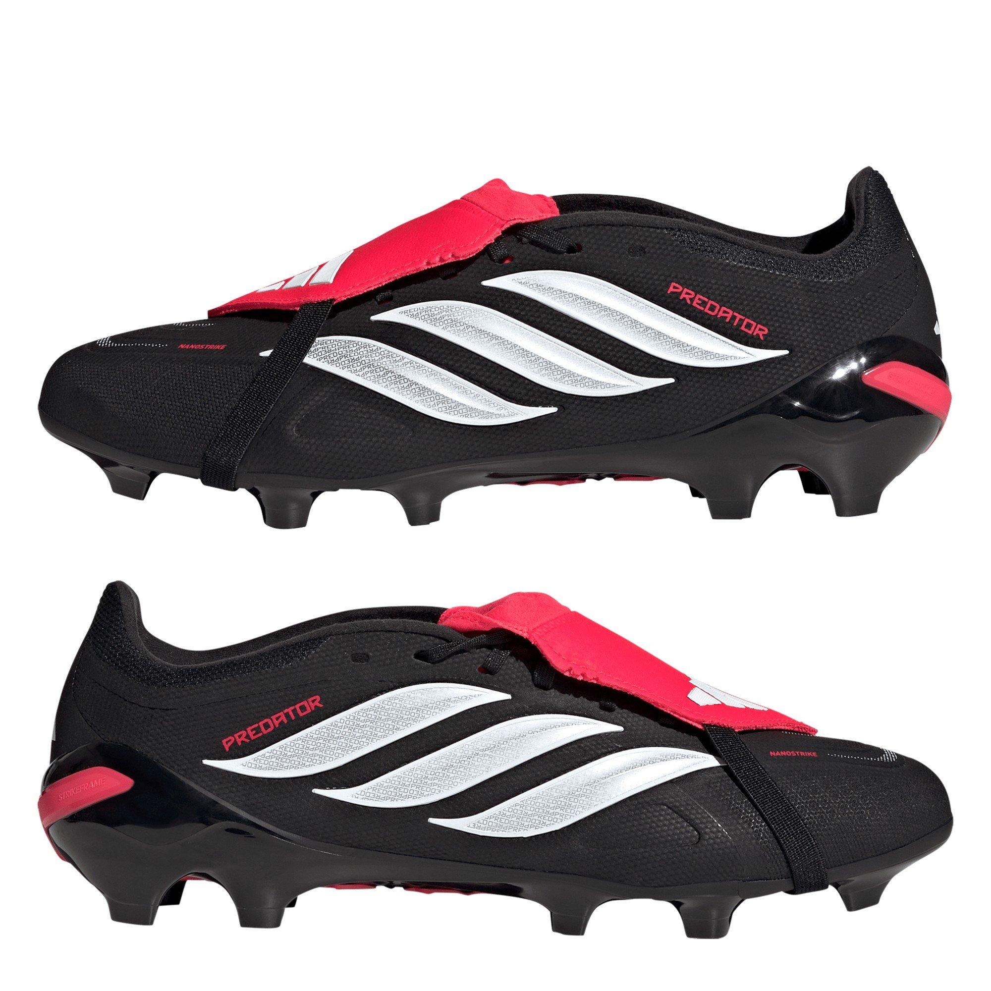 Black/Red - adidas - Predator Fold-Over Tongue League Firm Ground Football Boots Mens - 9