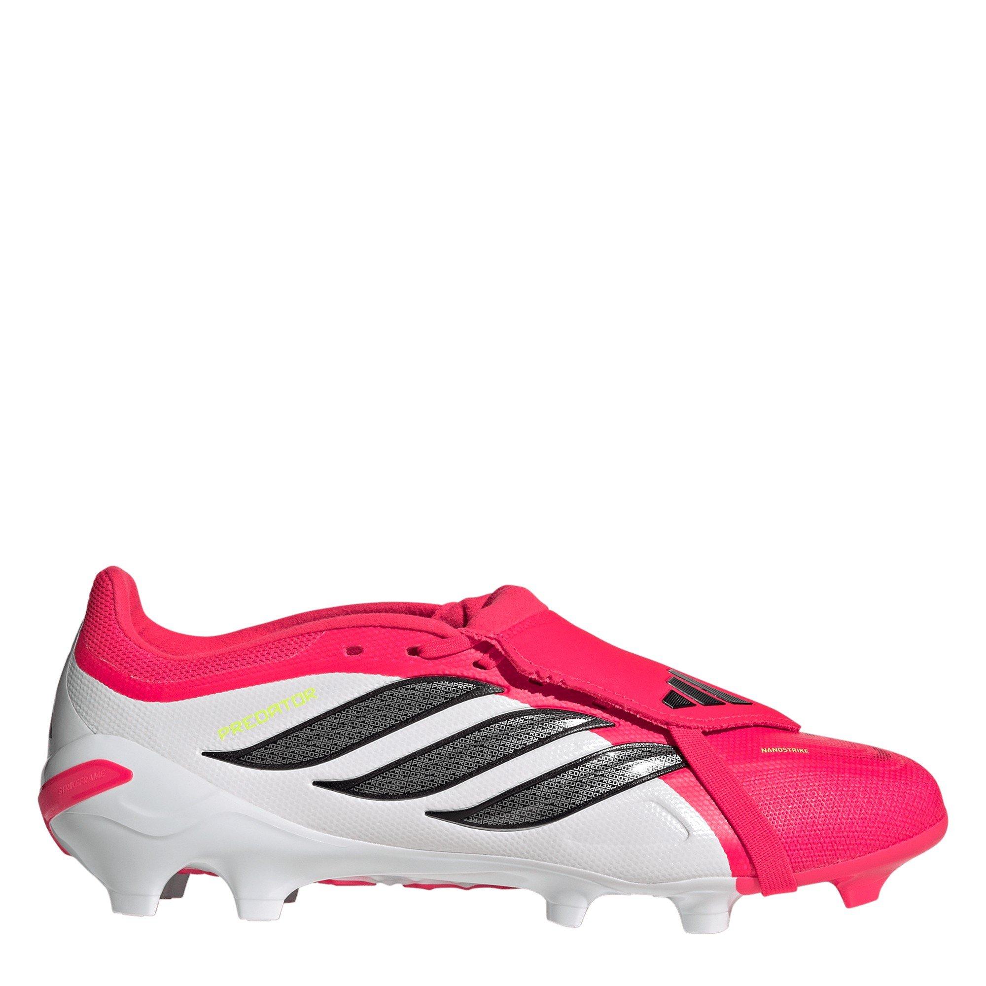 Adidas Men's Pator Fold-Over Tongue League Firm Ground Football Boots - Red/Blk/White - 9 (43.3)