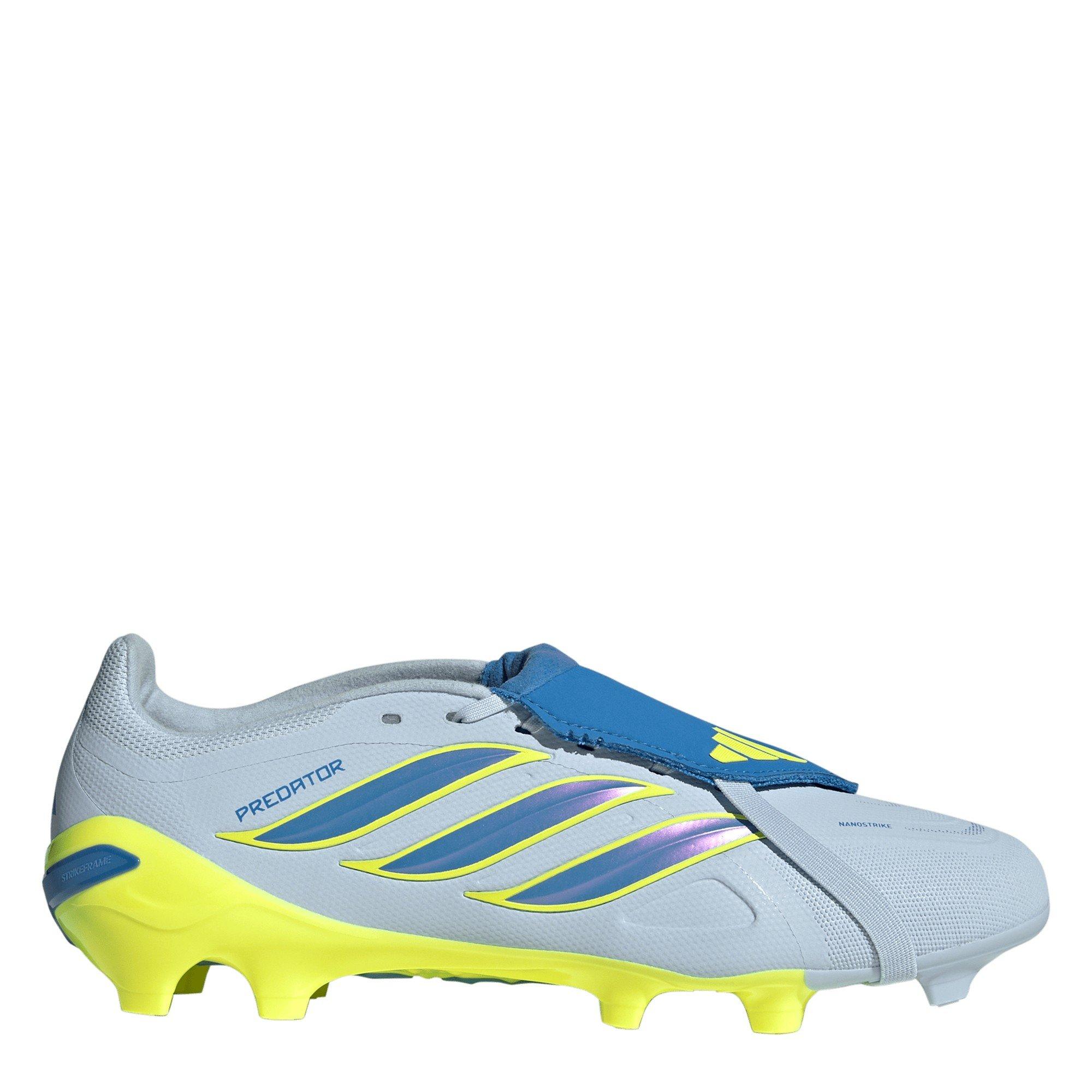 Adidas Men's Predator Fold-Over Tongue League Firm Ground Football Boots - Blue/Yellow - 8 (42)