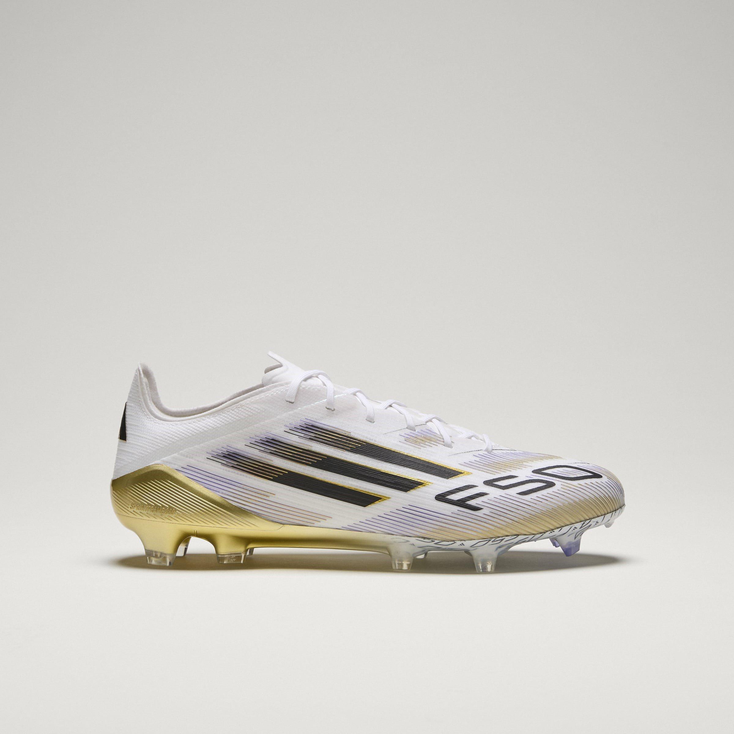 White/Blk/Gold - adidas - F50 Elite Adults Firm Ground Football Boots - 12
