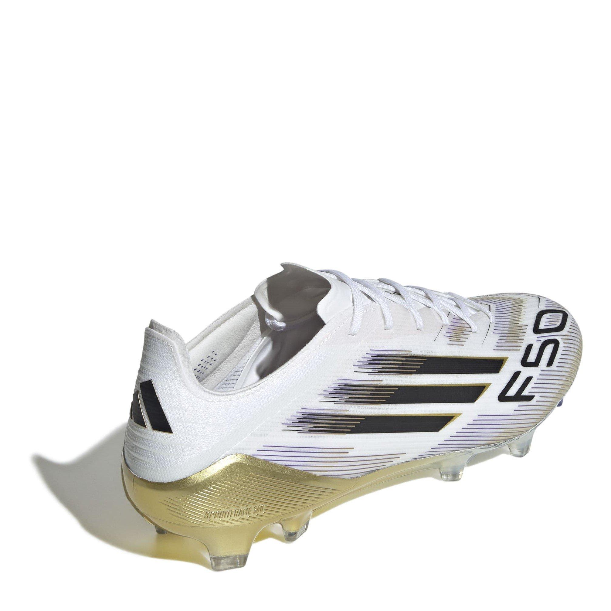 White/Blk/Gold - adidas - F50 Elite Adults Firm Ground Football Boots - 5