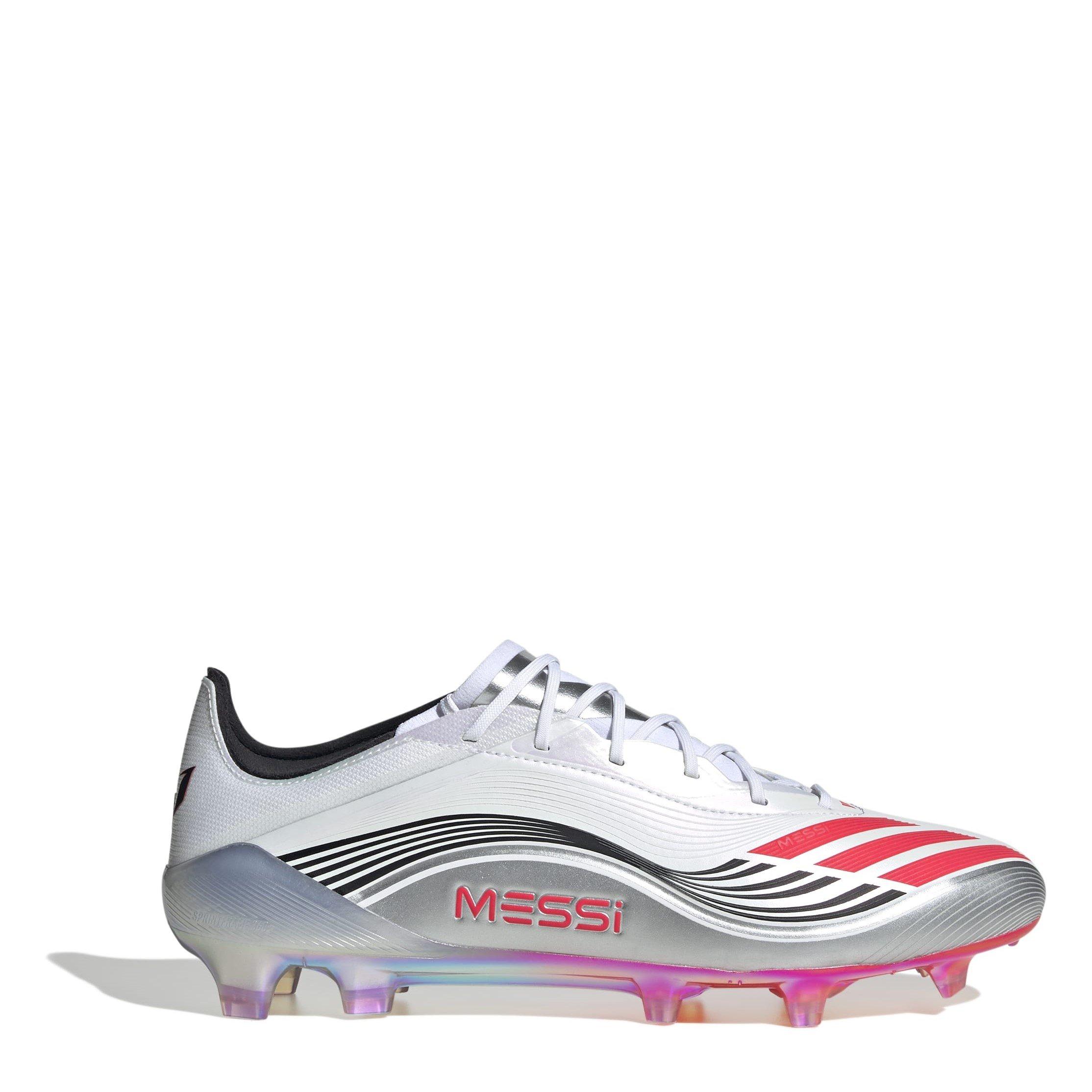 Adidas Men's F50 Elite Adults Firm Ground Football Boots - White/Red - 8.5 (42.7)