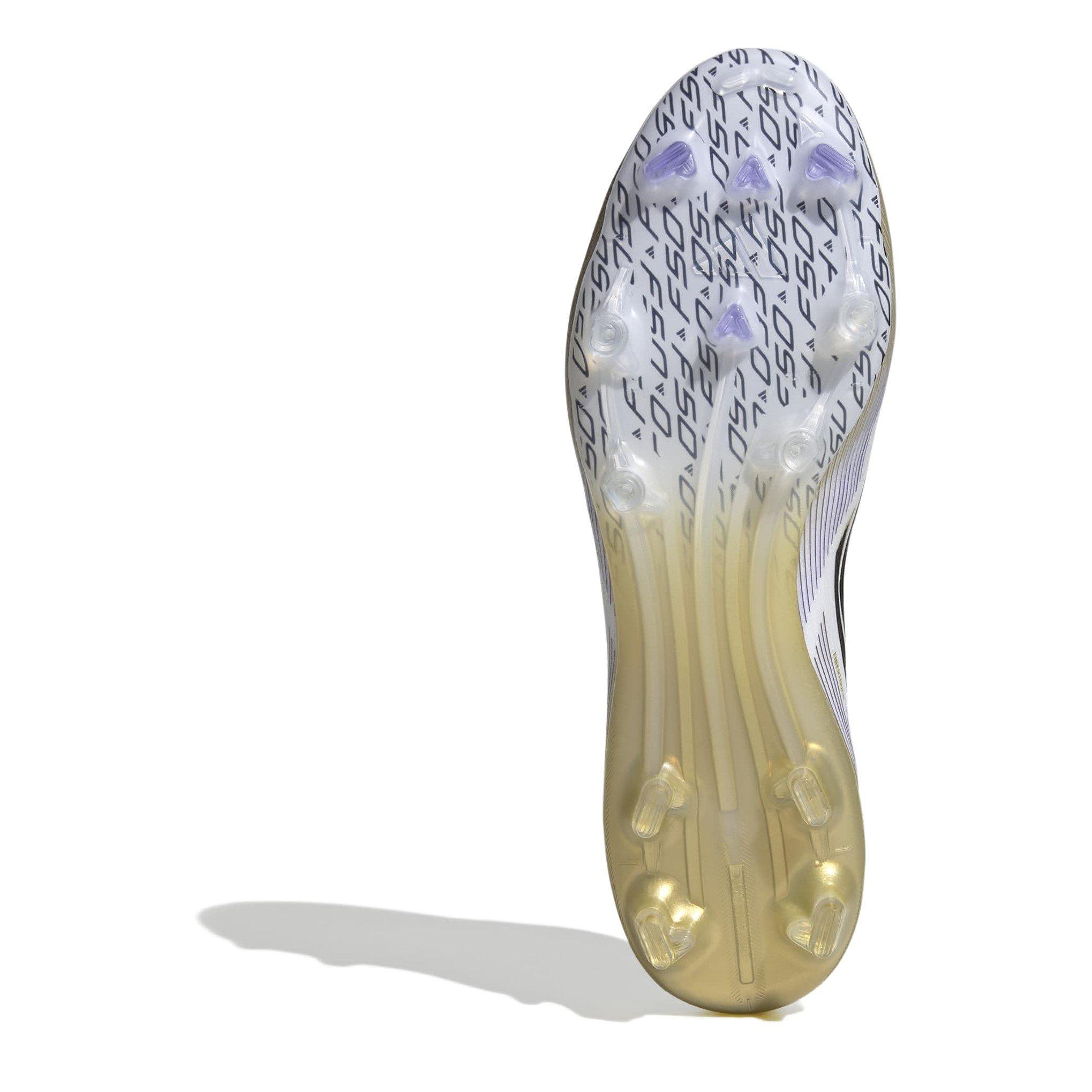 White/Blk/Gold - adidas - F50 Pro Adults Firm Ground Football Boots - 6