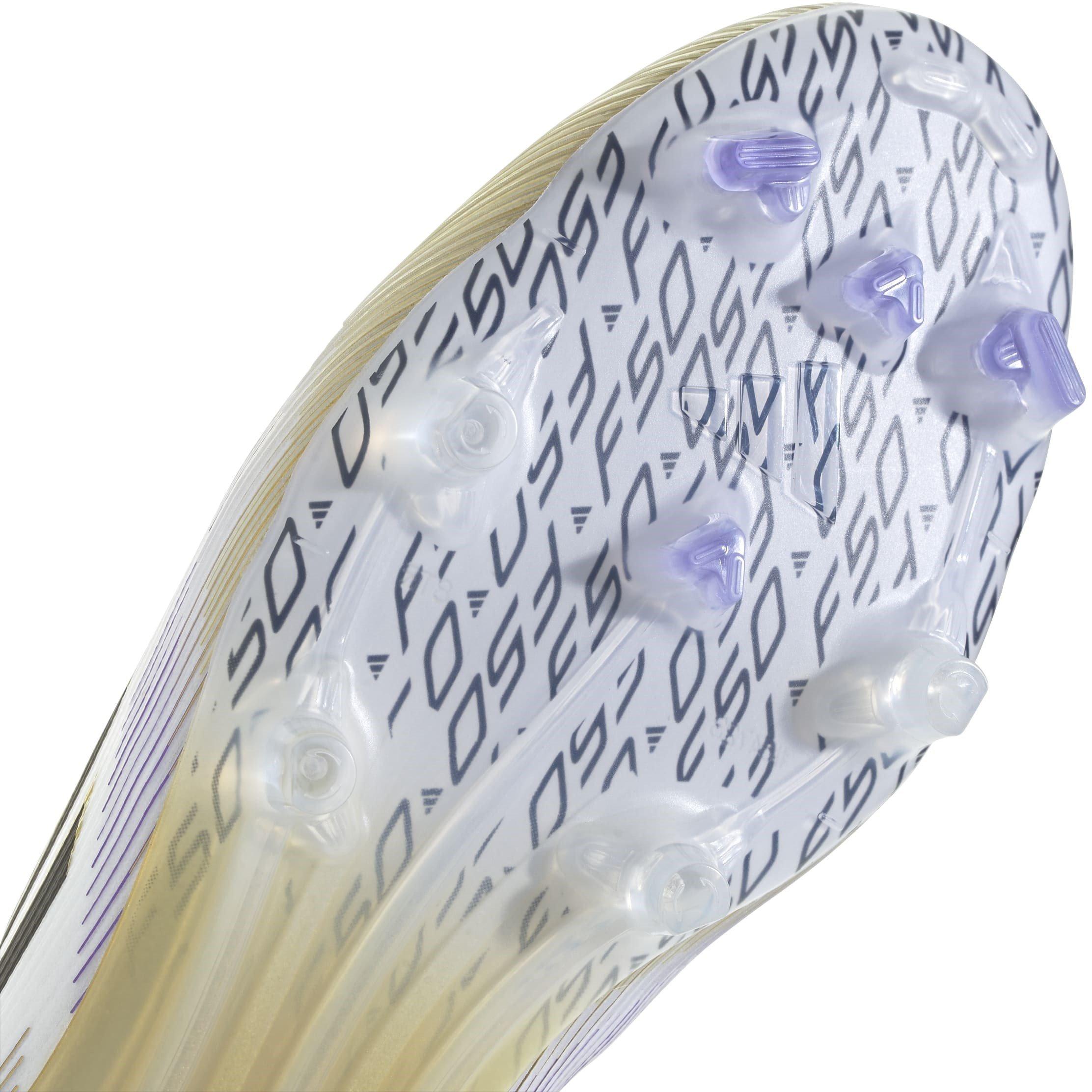 White/Blk/Gold - adidas - F50 Pro Adults Firm Ground Football Boots - 7