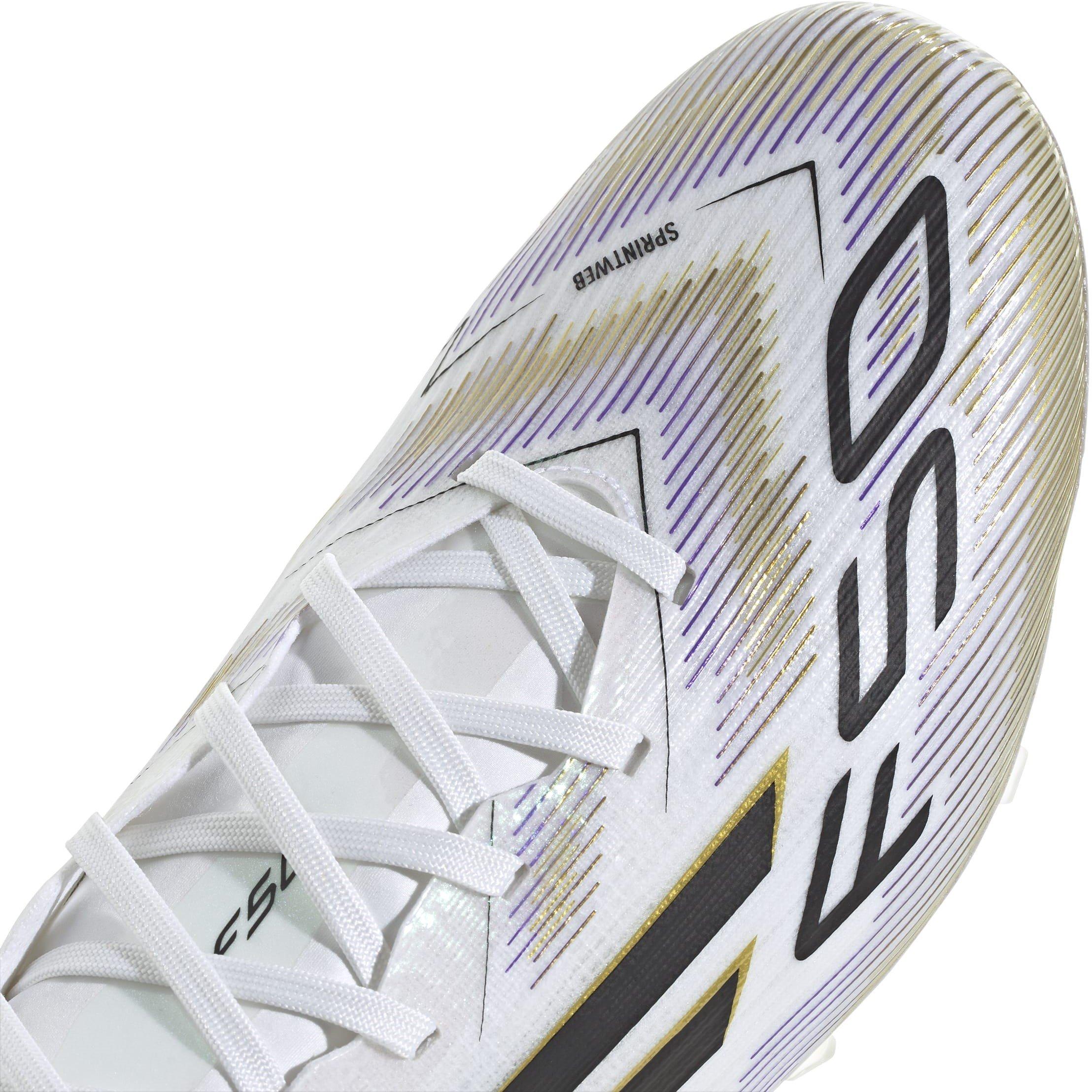 White/Blk/Gold - adidas - F50 Pro Adults Firm Ground Football Boots - 8