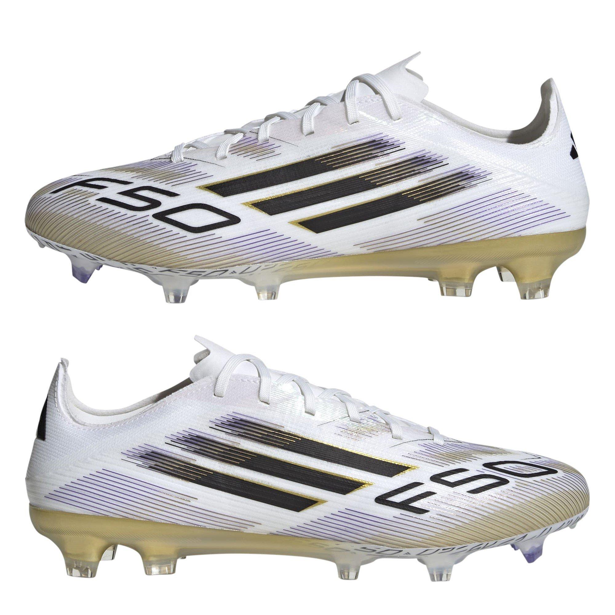 White/Blk/Gold - adidas - F50 Pro Adults Firm Ground Football Boots - 9