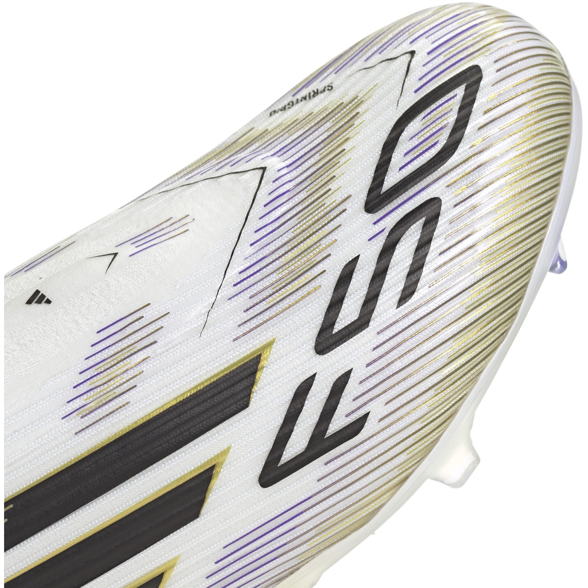 White/Blk/Gold - adidas - F50 League Laceless Adults Firm Ground Football Boots - 7