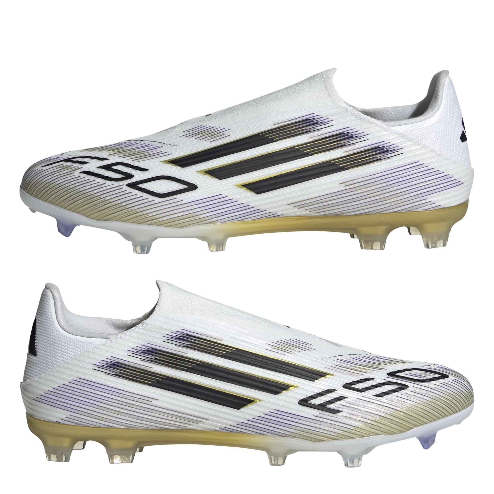White/Blk/Gold - adidas - F50 League Laceless Adults Firm Ground Football Boots - 9