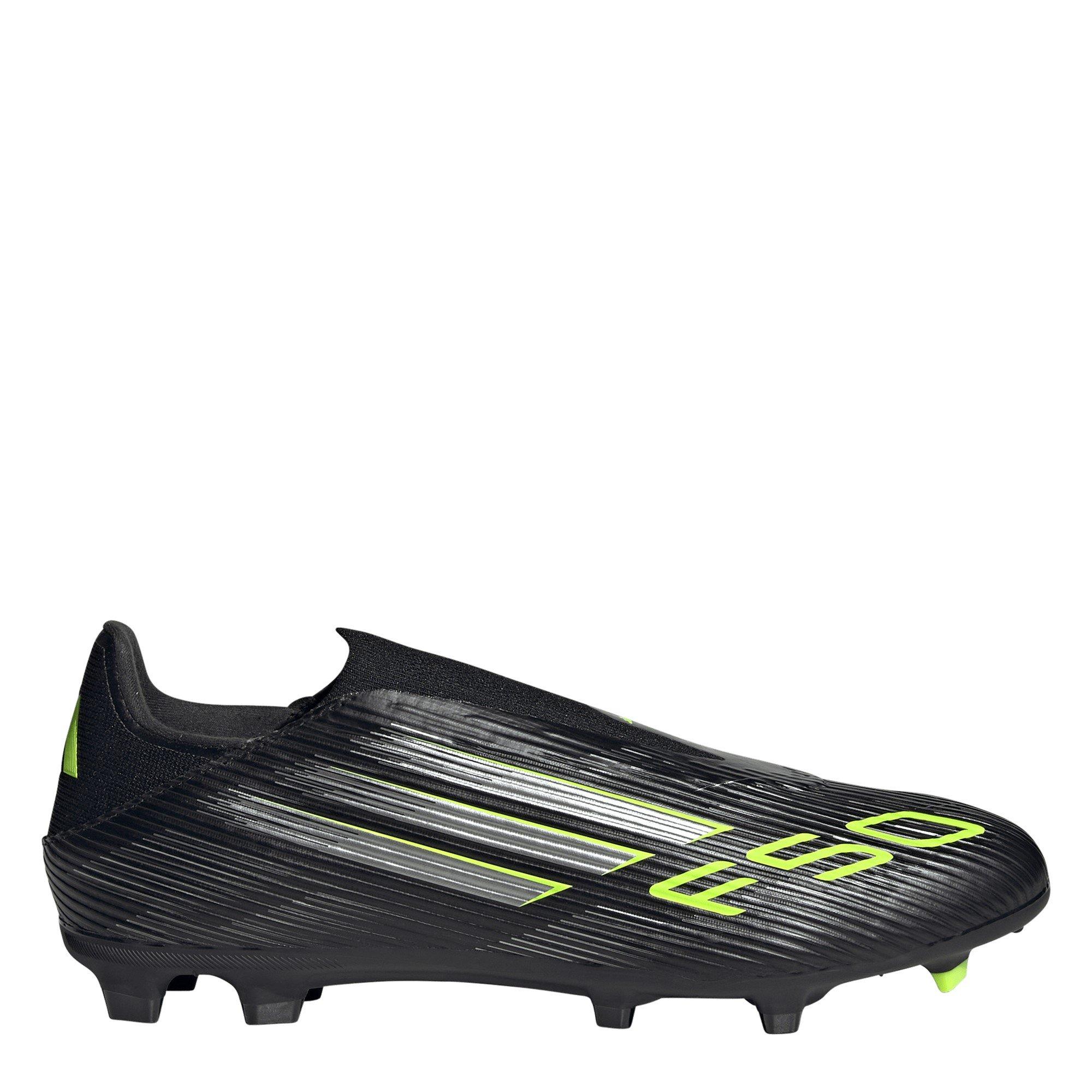 Adidas Men's F50 League Laceless Adults Firm Ground Football Boots - Black/Lemon - 10.5(45.3)