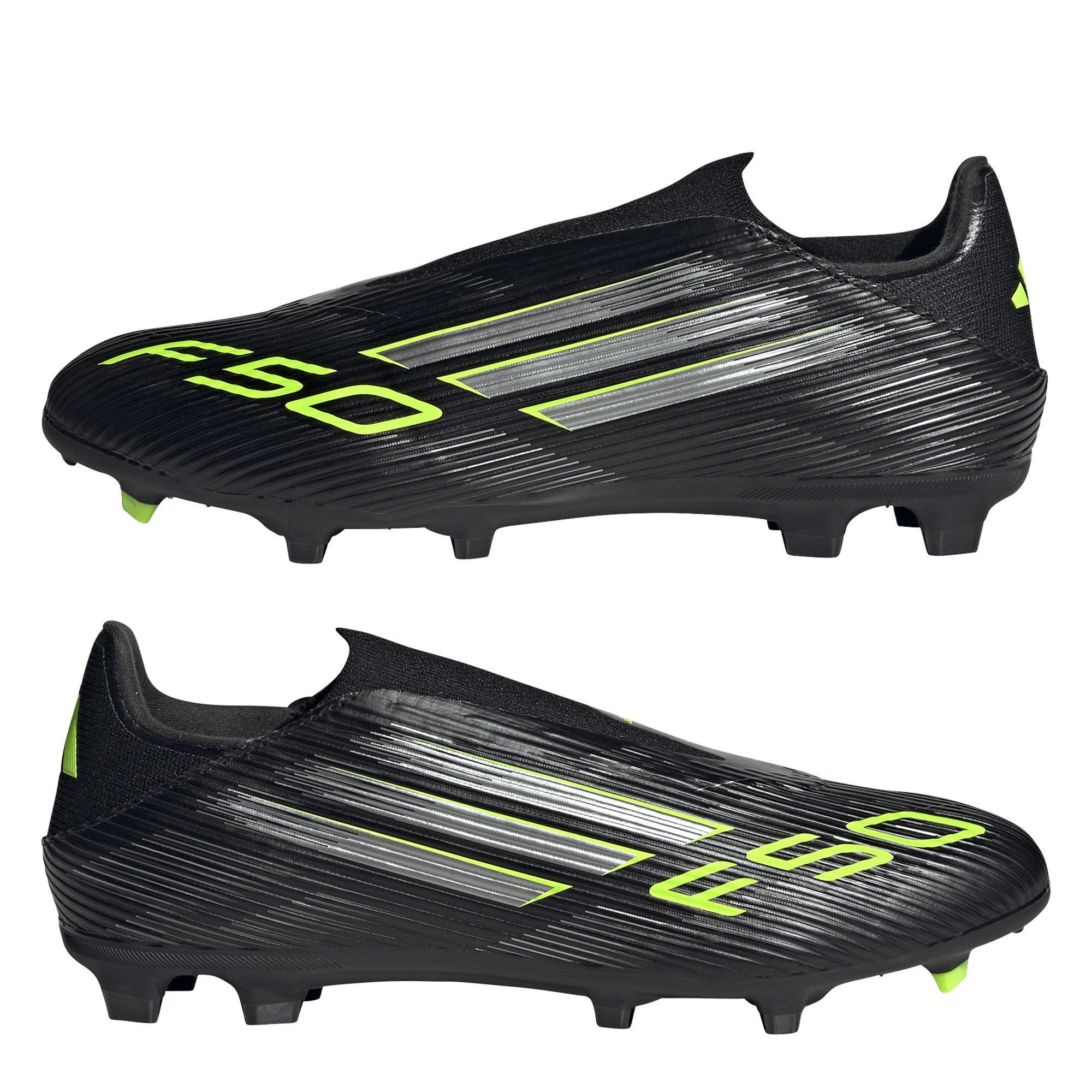Zwart/Citroen - adidas - F50 League Laceless Adults Firm Ground Football Boots - 9