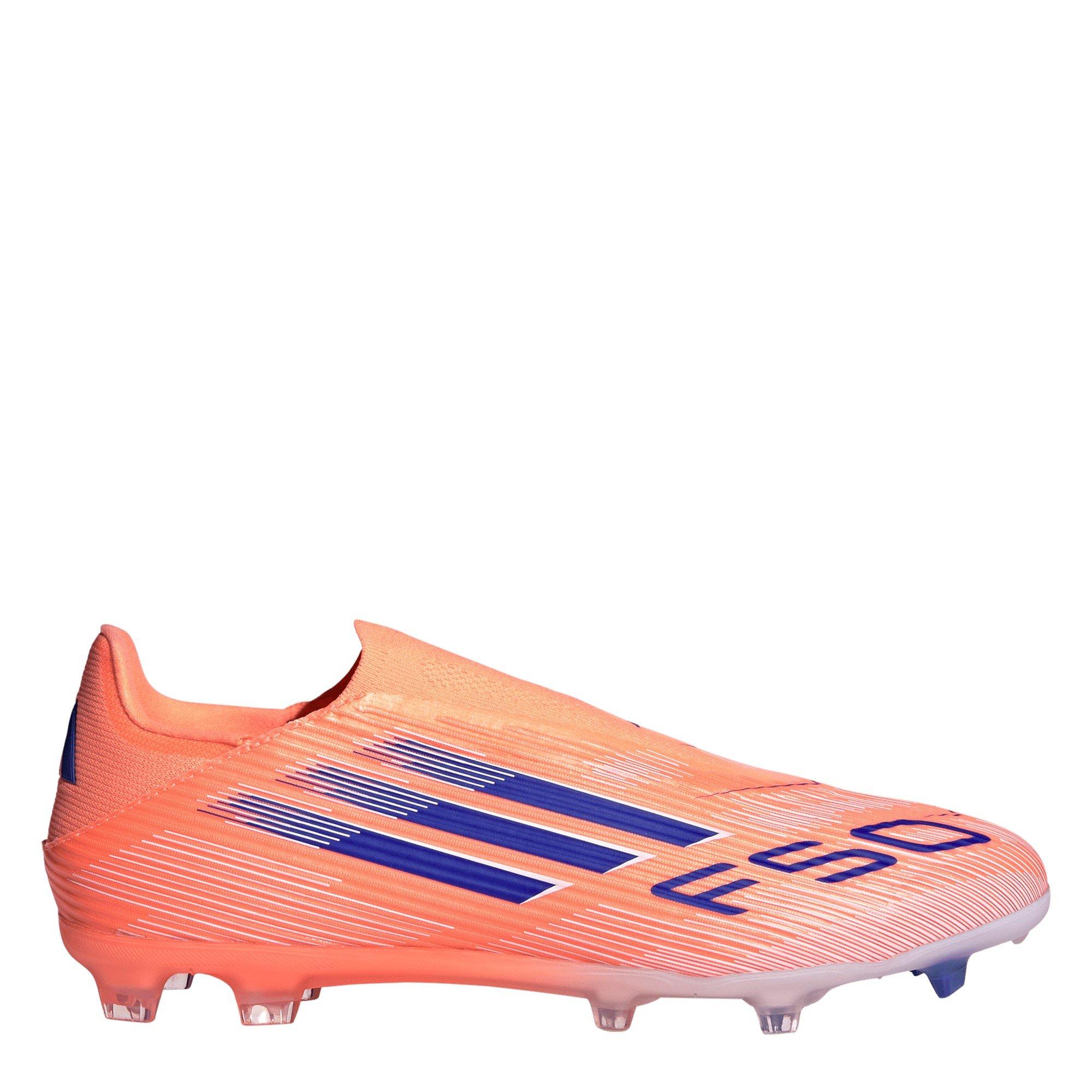 Adidas Men's F50 League Laceless Adults Firm Ground Football Boots - Orange/Blue - 12 (47.3)