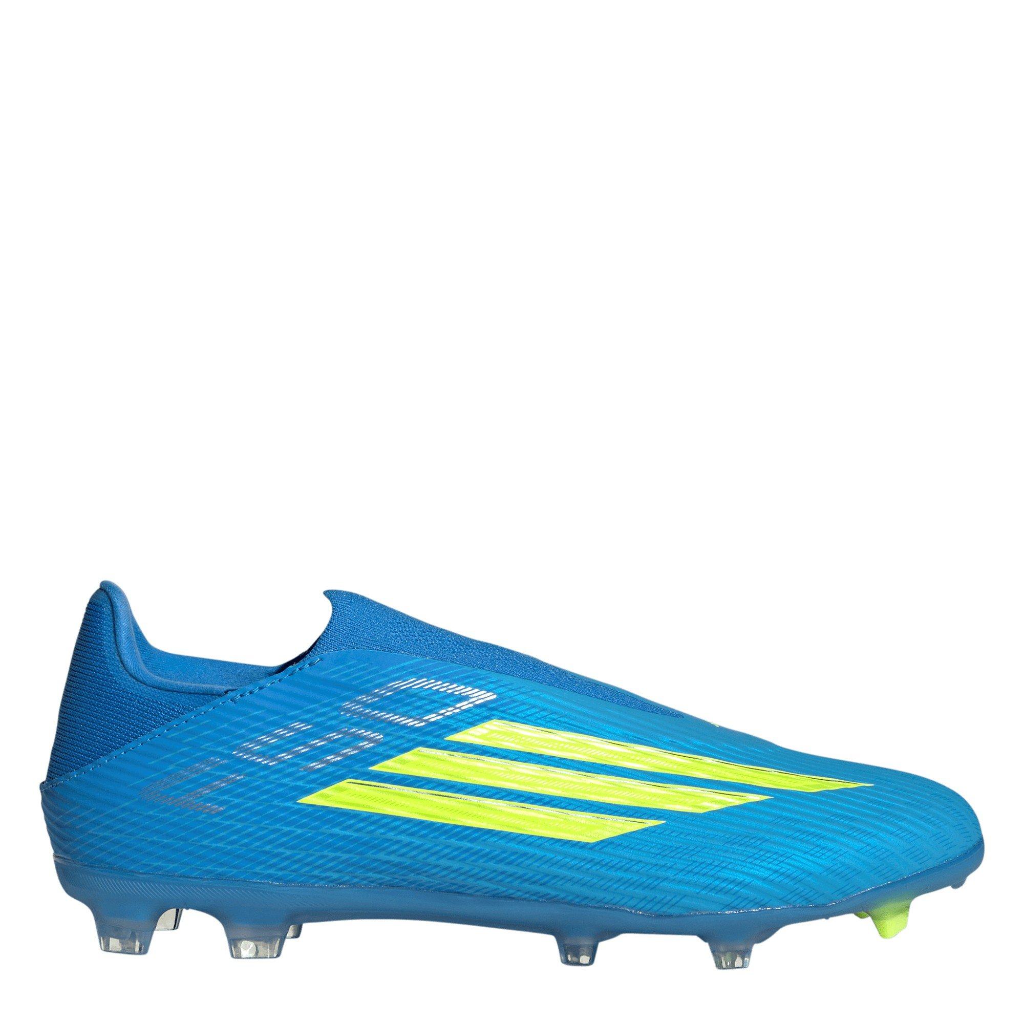 Adidas Men's F50 League Laceless Adults Firm Ground Football Boots - Blue/Yellow - 9 (43.3)