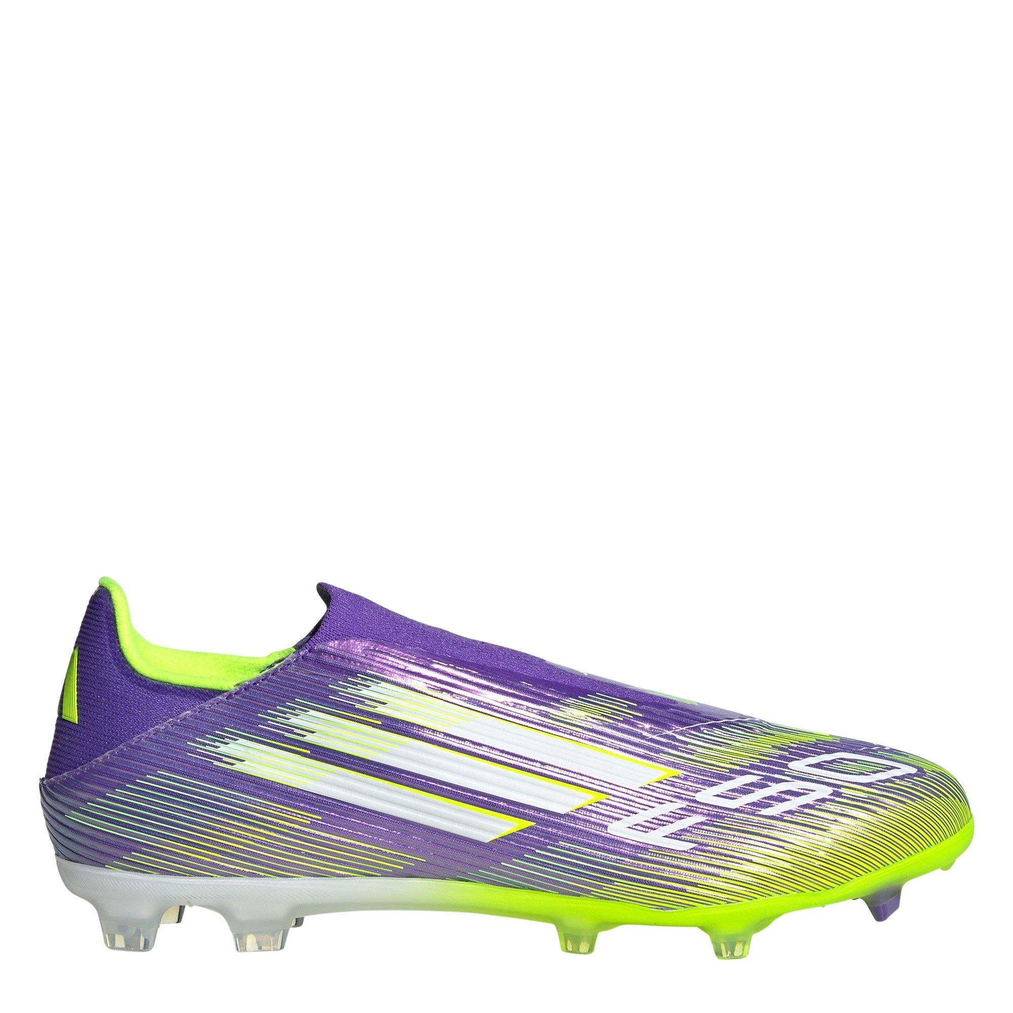 Adidas Men's F50 League Laceless Adults Firm Ground Football Boots - Purple/White - 7 (40.7)