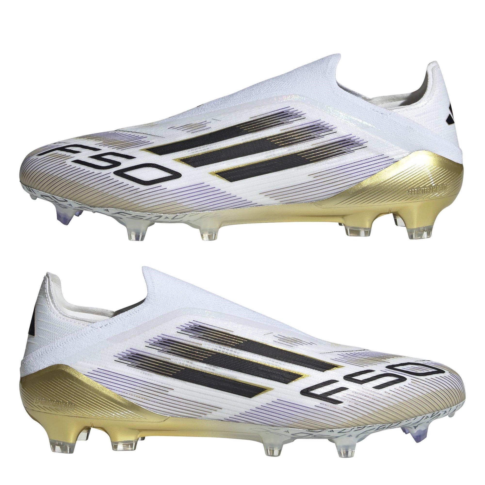 Weiß/Schwarz/Gold - adidas - F50 Elite Laceless Adults Firm Ground Football Boots - 10