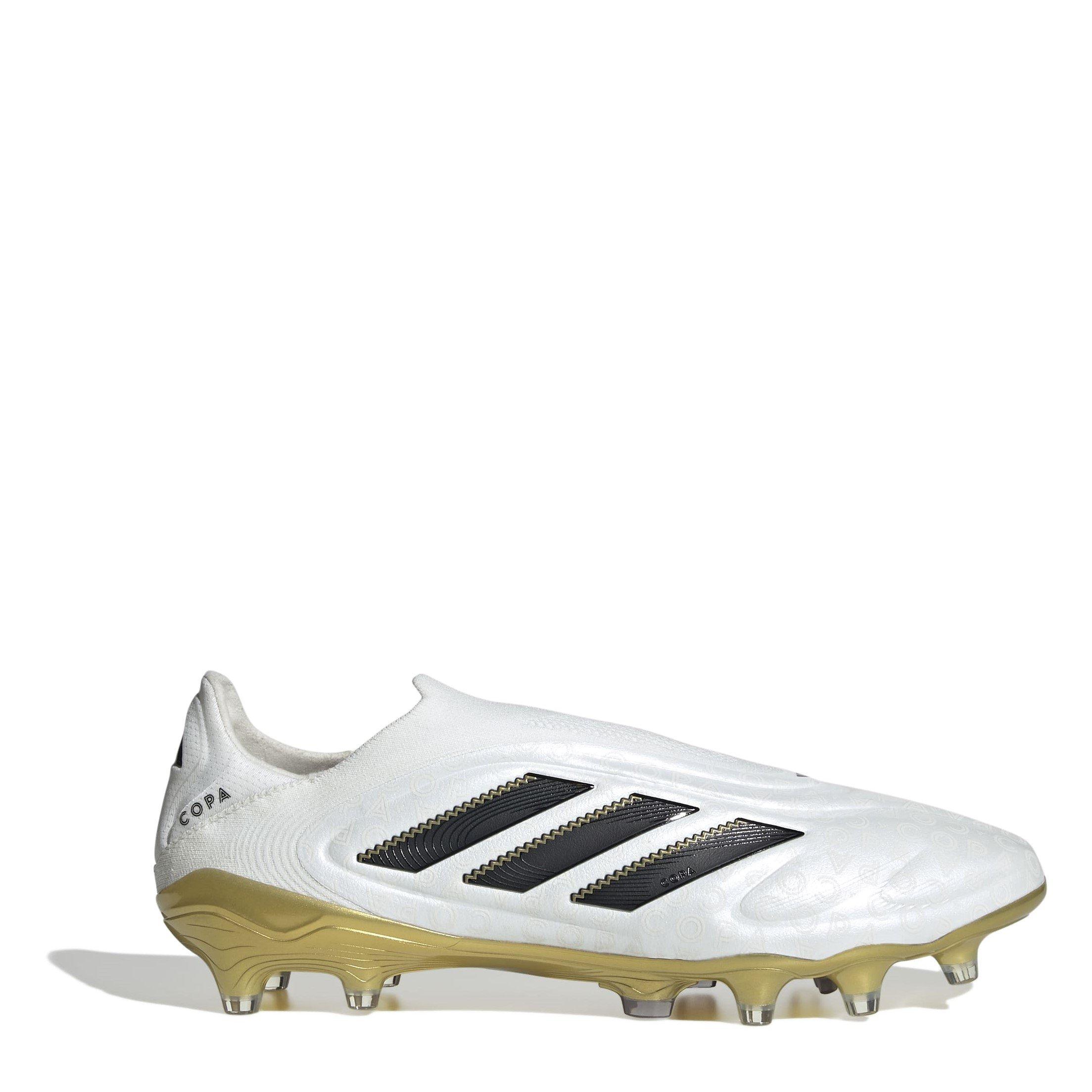 Adidas Men's Copa Pure 3 Elite Laceless Adults Firm Ground Football Boots - White/Blk/Gold - 6 (39.3)