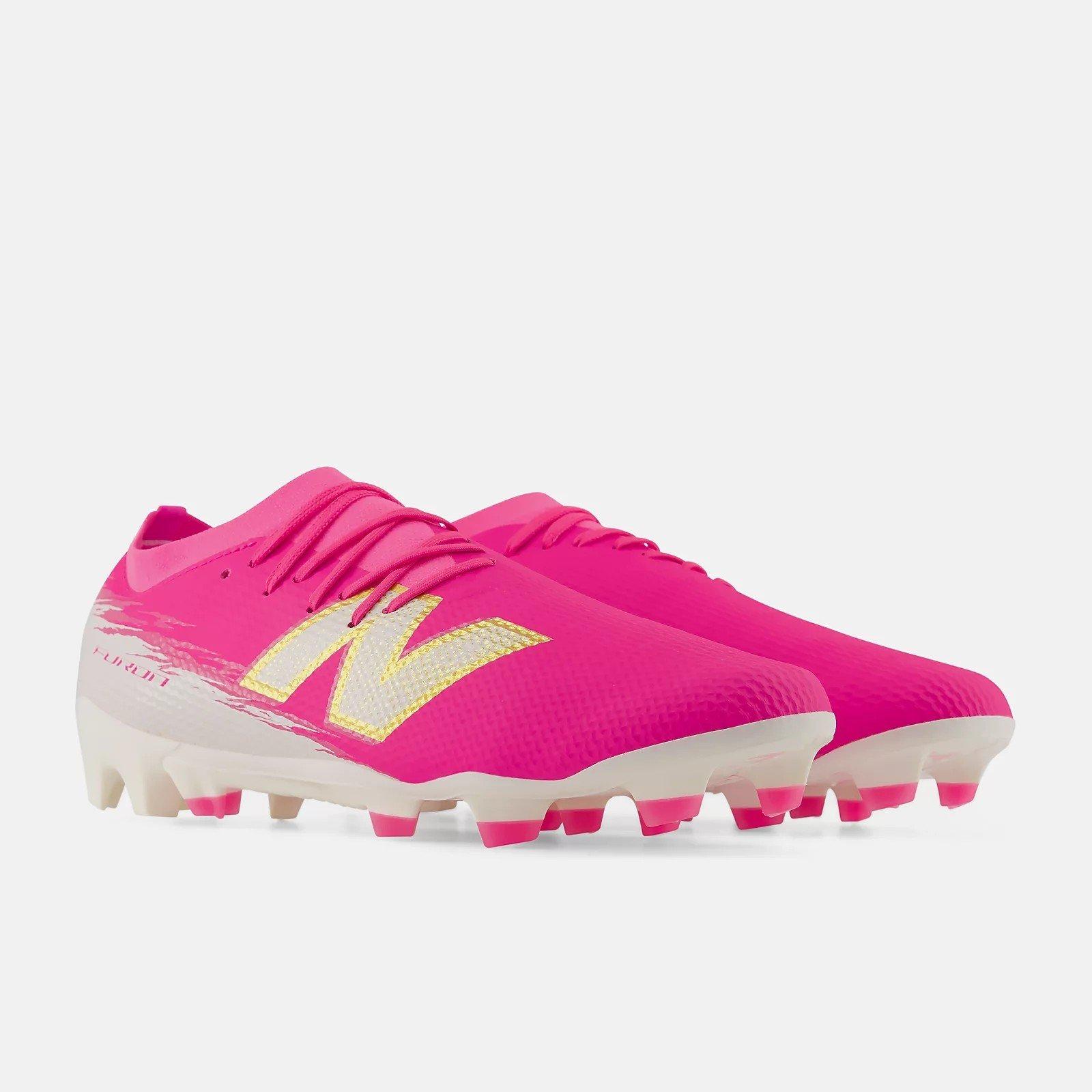 Pink/White - New Balance - Men's Furon .3 Firm Ground Football Boots - 2