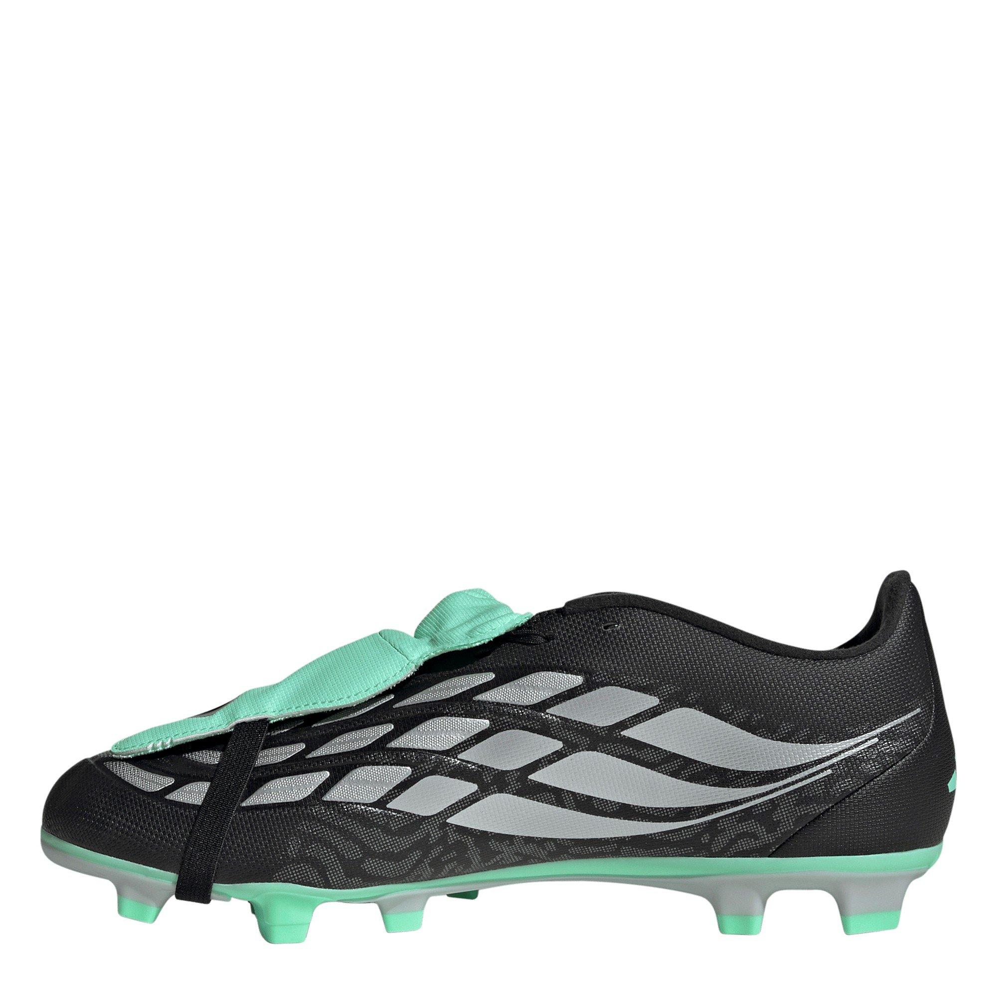 Blk/Silver/Mint - adidas - Predator Club Fold-Over Tongue Firm Ground Boots - 2