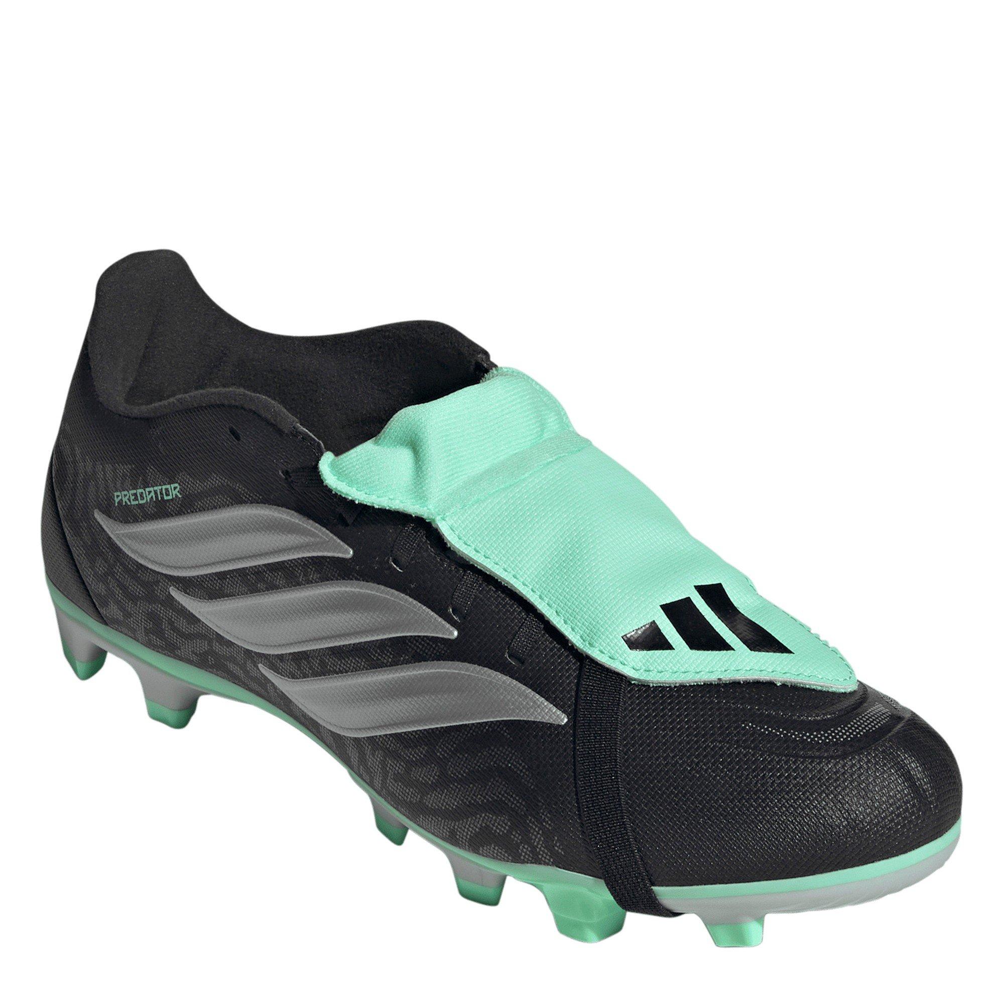 Blk/Silver/Mint - adidas - Predator Club Fold-Over Tongue Firm Ground Boots - 3