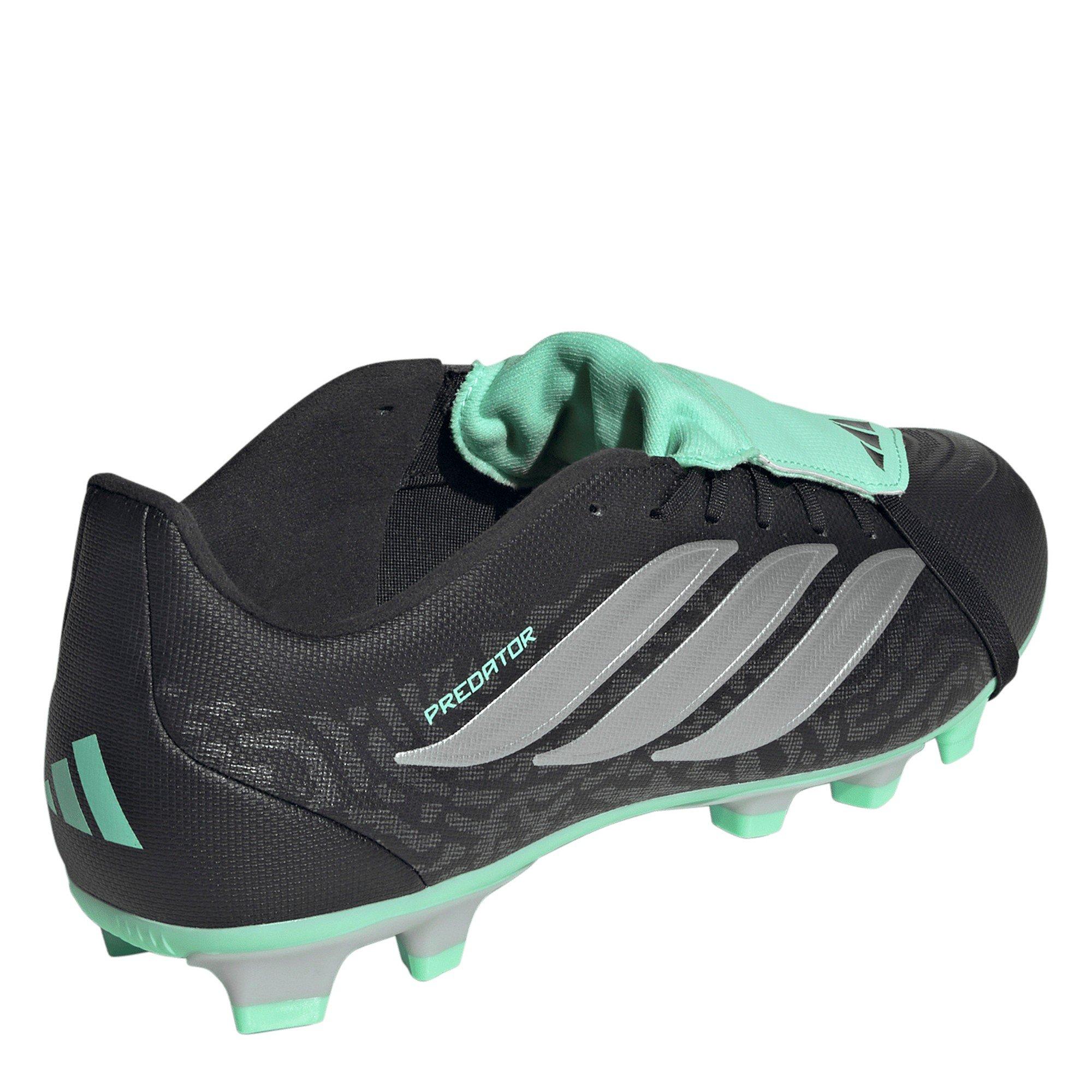 Blk/Silver/Mint - adidas - Predator Club Fold-Over Tongue Firm Ground Boots - 4