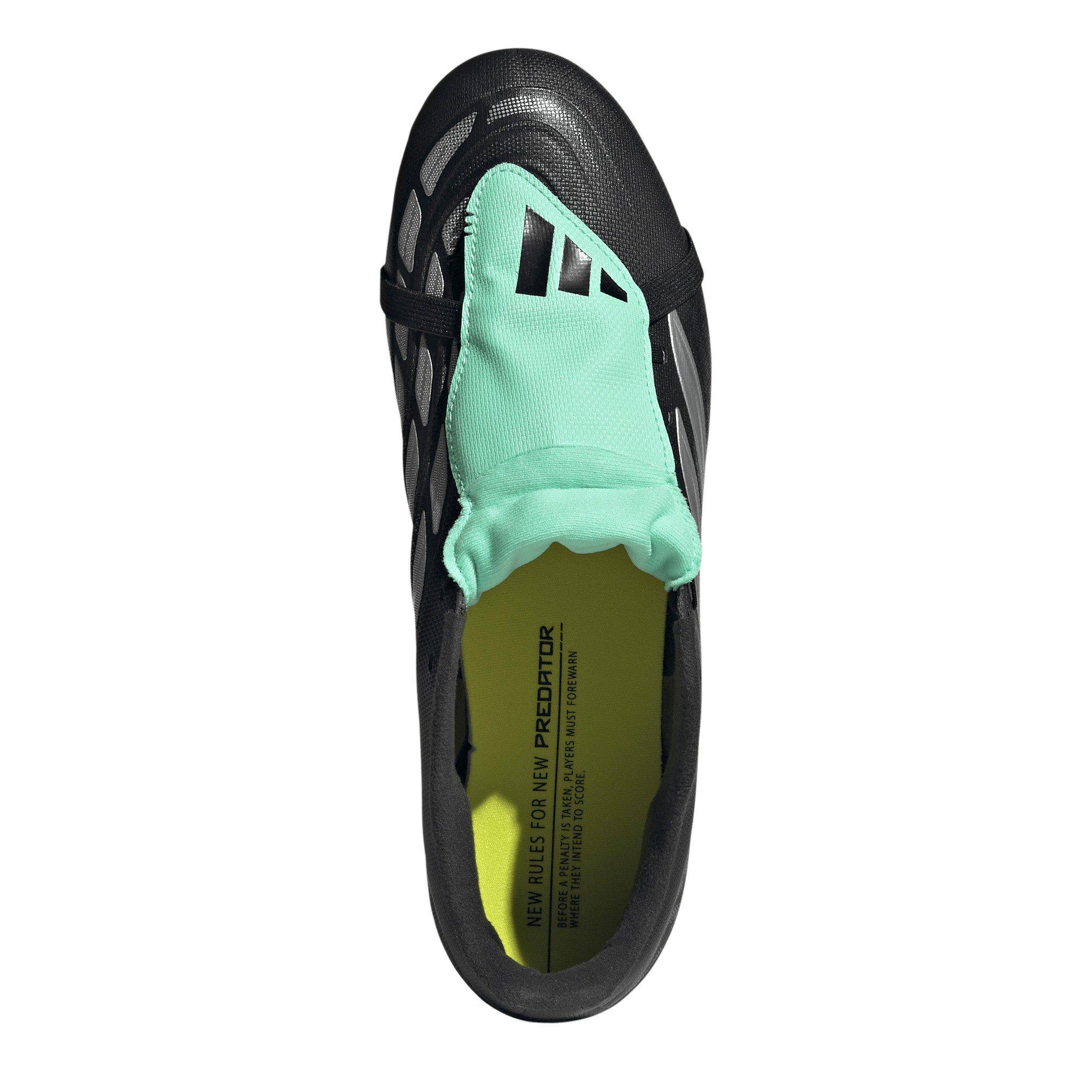 Blk/Silver/Mint - adidas - Predator Club Fold-Over Tongue Firm Ground Boots - 5