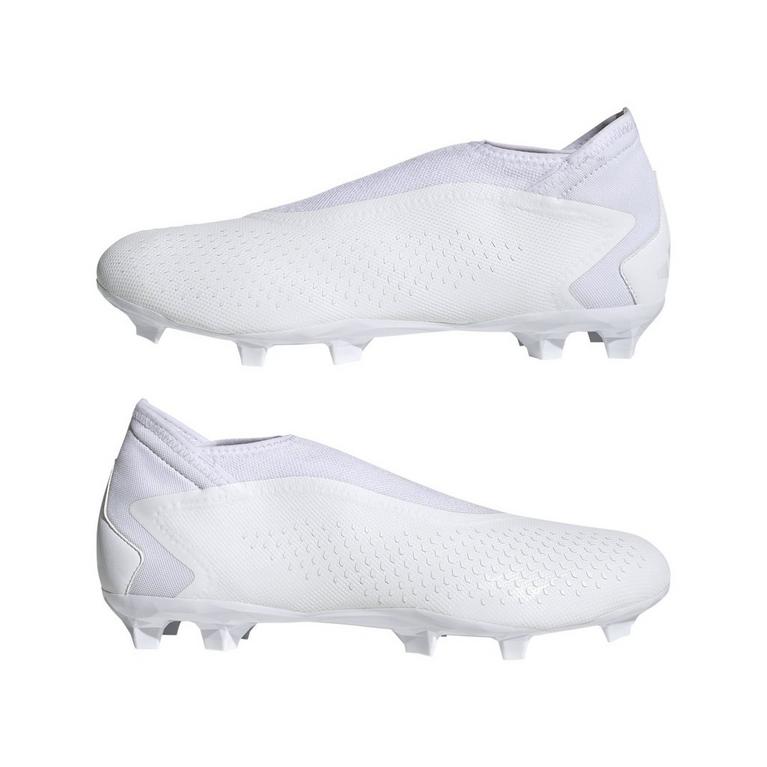 Weiß/Weiß - adidas - Predator Accuracy.3 Laceless Firm Ground Football Boots - 9