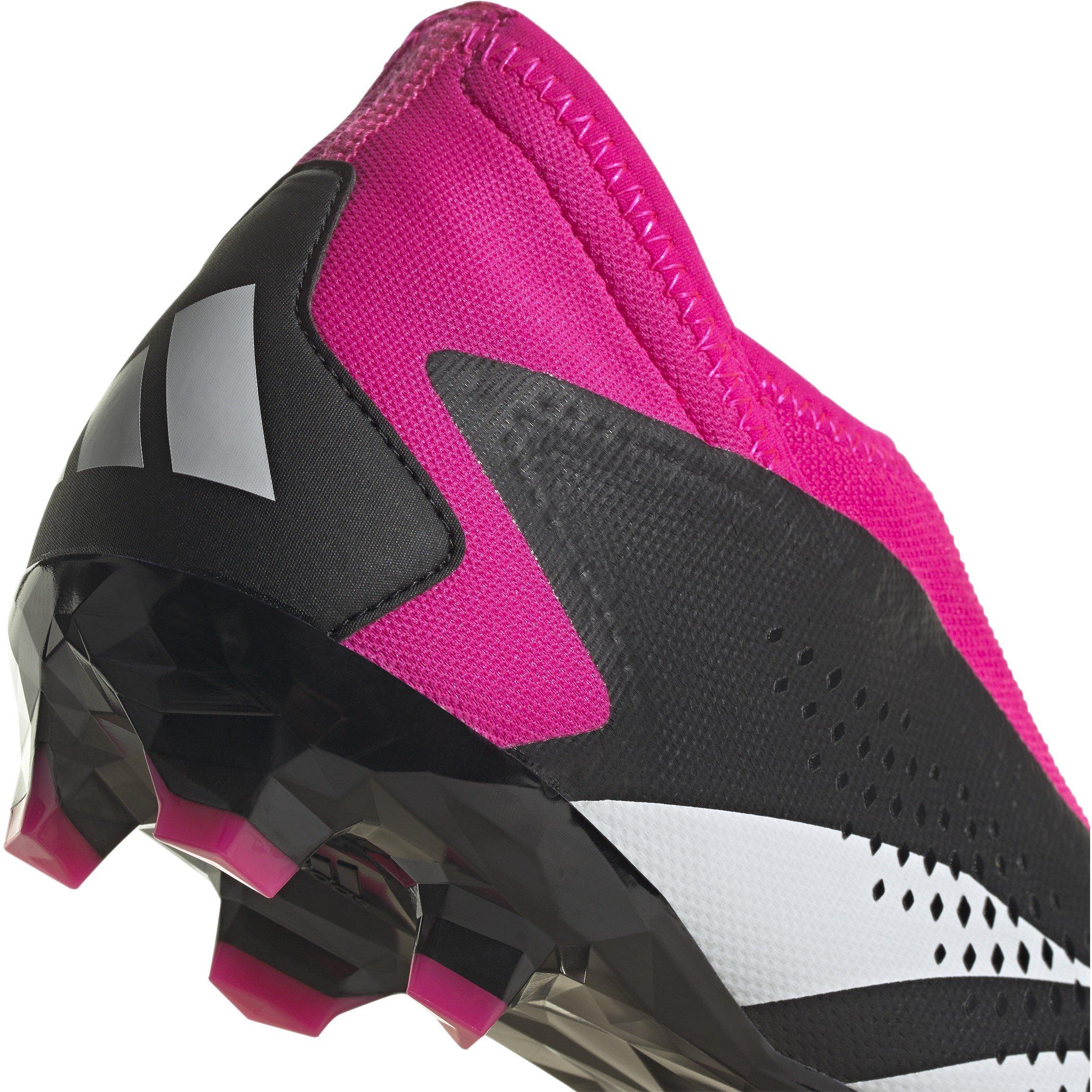 Zwart/Wit/Roze - adidas - Predator Accuracy.3 Laceless Firm Ground Football Boots - 8