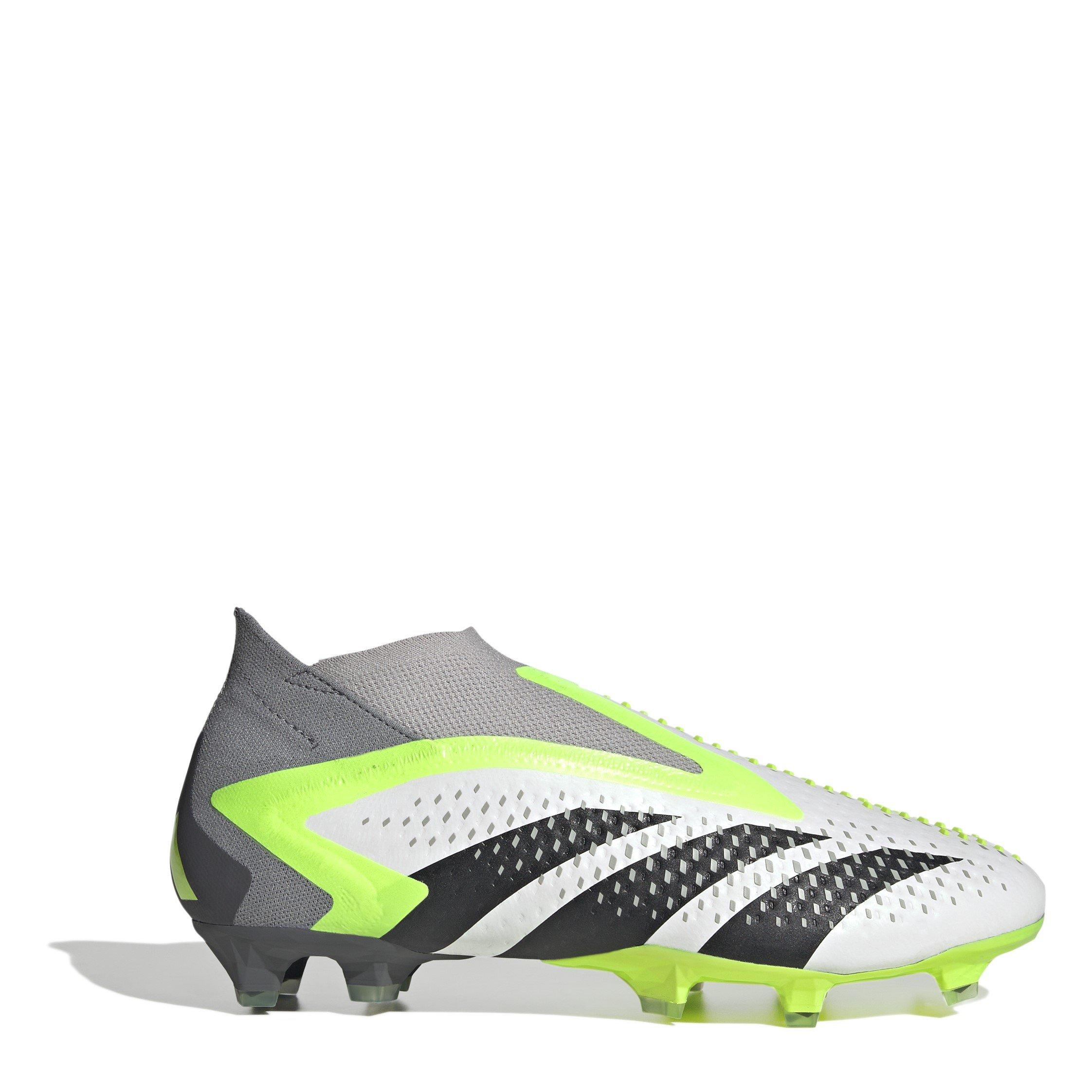 Adidas Men's Predator Accuracy+ Firm Ground Football Boots - Wht/Blk/Lemon - 7.5 (41.3)