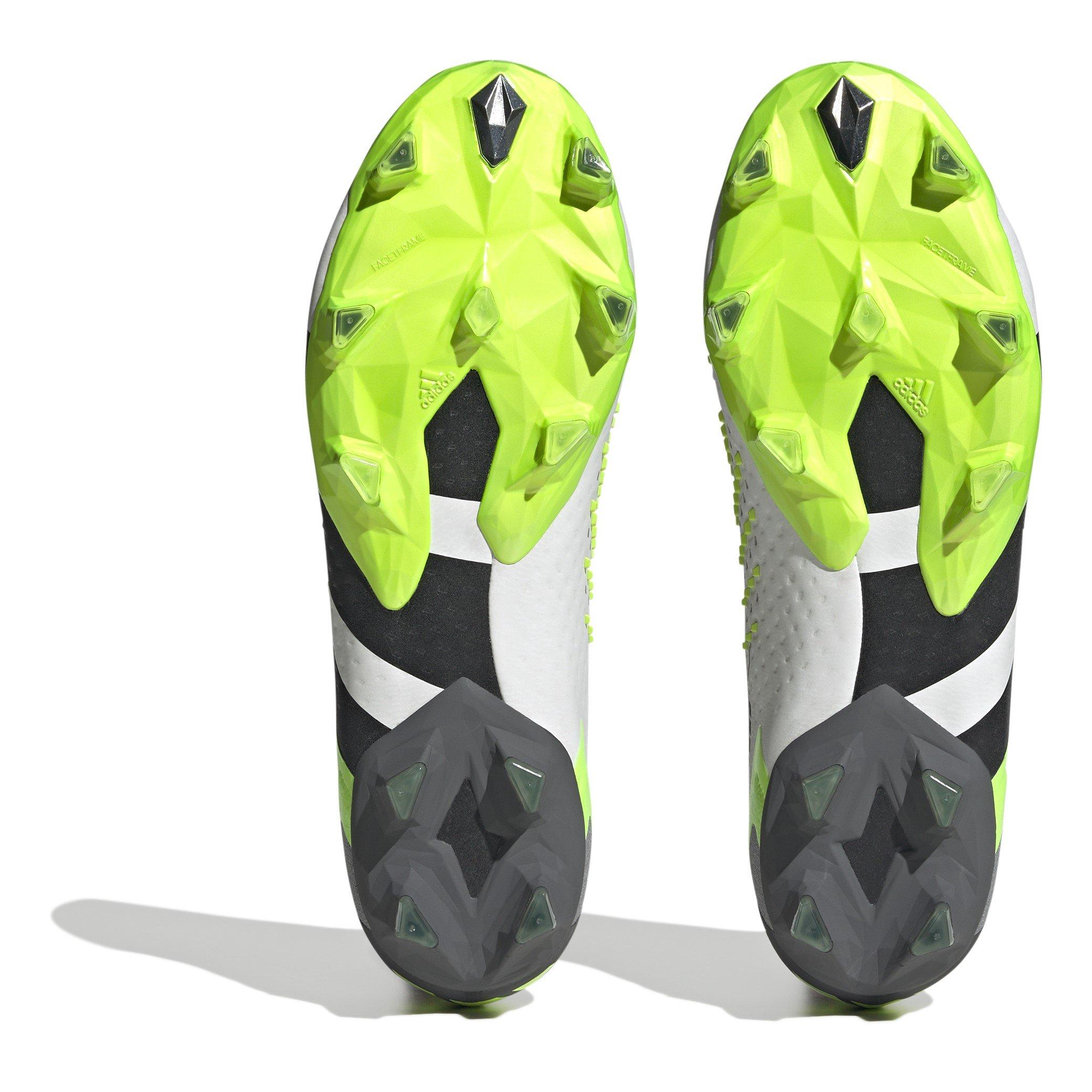 Wht/Blk/Lemon - adidas - Predator Accuracy+ Firm Ground Football Boots - 6