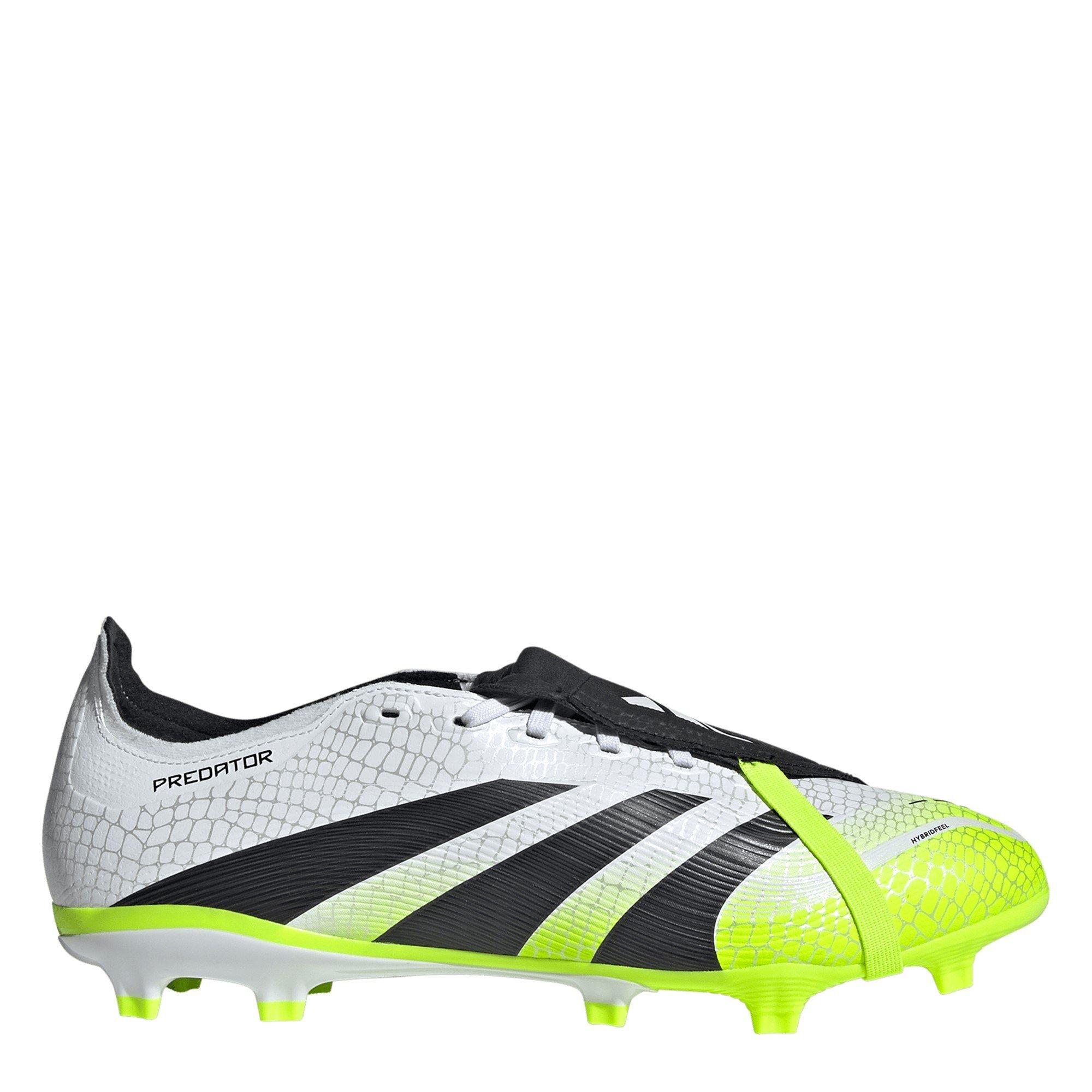 White/Blk/Lemon - adidas - Predator League Fold-Over Firm Ground Boots - 1