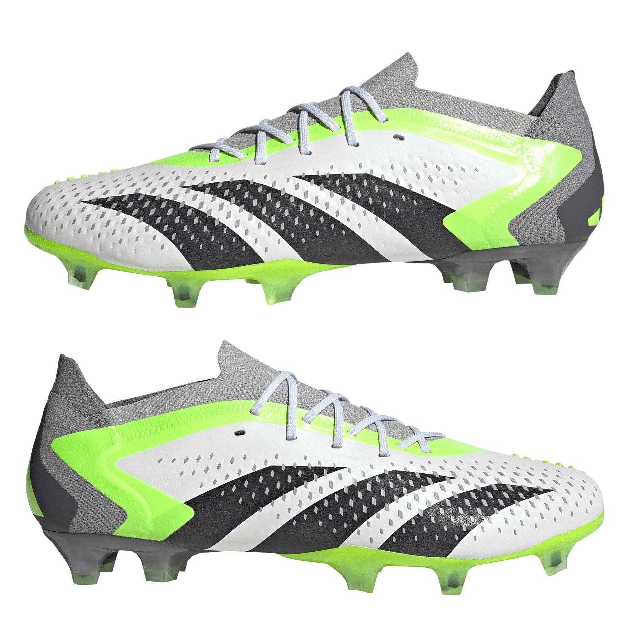 Wht/Blk/Lemon - adidas - Predator 1 Elite Low Firm Ground Football Boots - 11