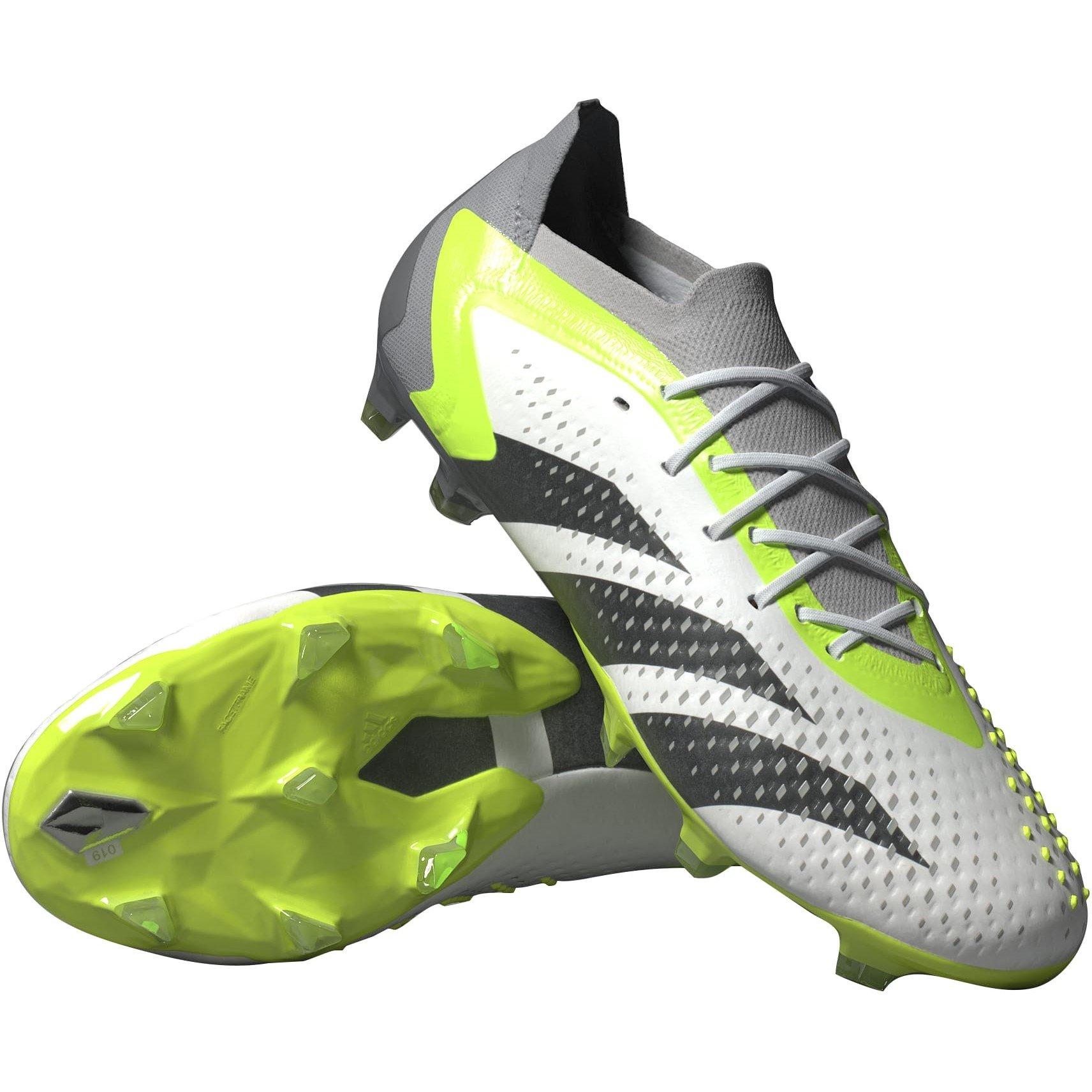 Wht/Blk/Lemon - adidas - Predator 1 Elite Low Firm Ground Football Boots - 12