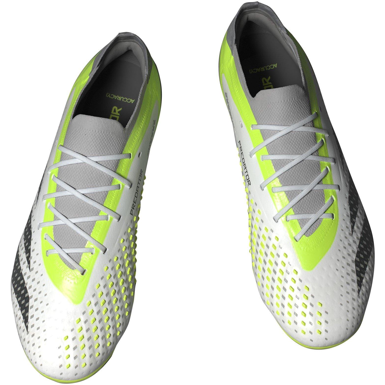 Wht/Blk/Lemon - adidas - Predator 1 Elite Low Firm Ground Football Boots - 15