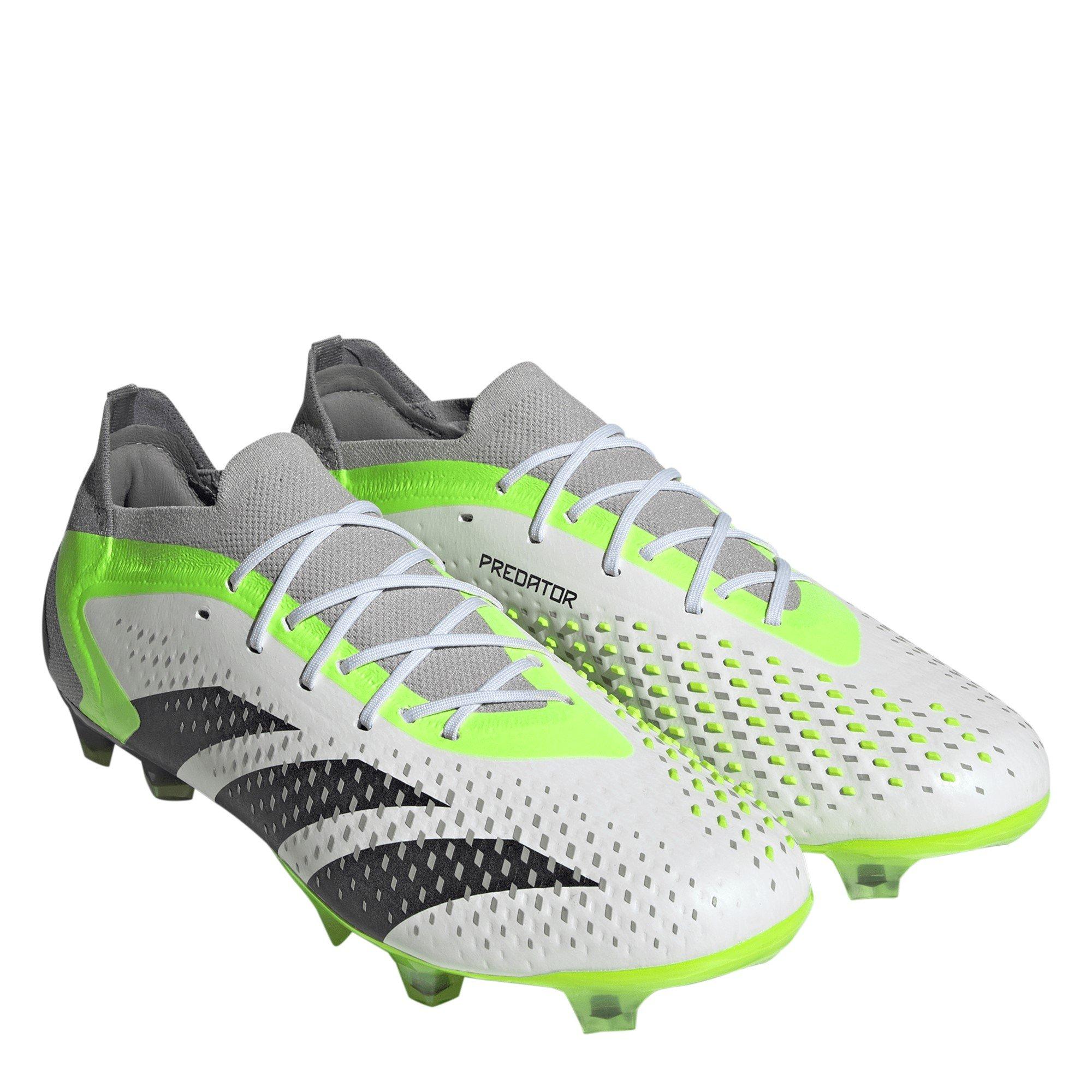 Wht/Blk/Lemon - adidas - Predator 1 Elite Low Firm Ground Football Boots - 3