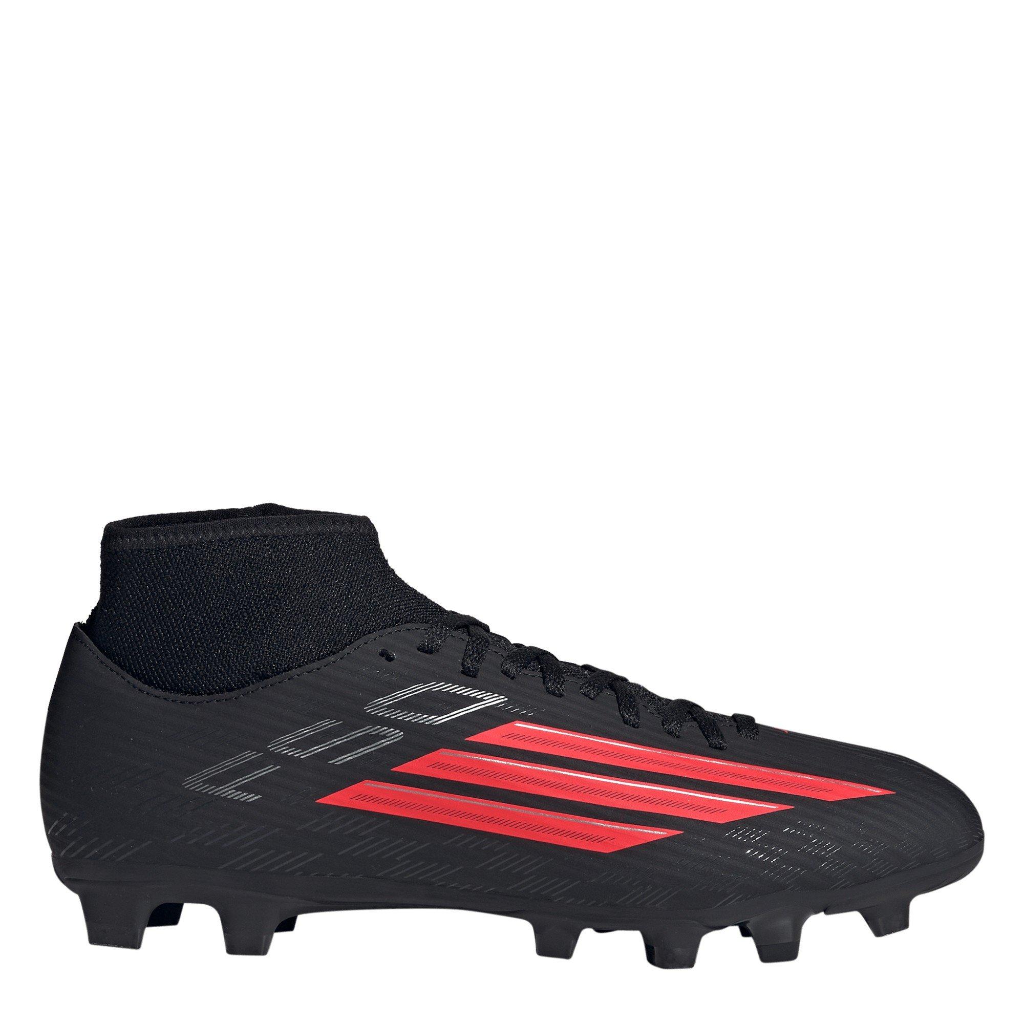 Adidas Men's Black/Red Addias F50 Club Mid Cut Firm Ground Football Boots - 11 (46)